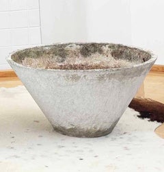 Large 21.65" Diam. 11.6" Tall Tapered Concrete W. Guhl Eternit Planter A+ Patina