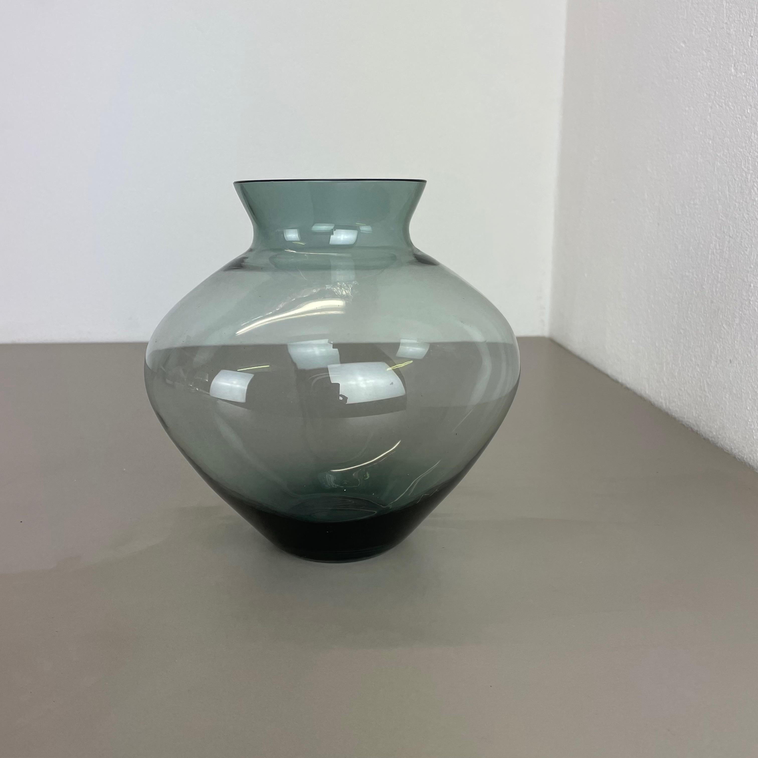 Mid-Century Modern Large Blue Tone Heart Vase Turmaline by Wilhelm Wagenfeld for WMF, 1960s