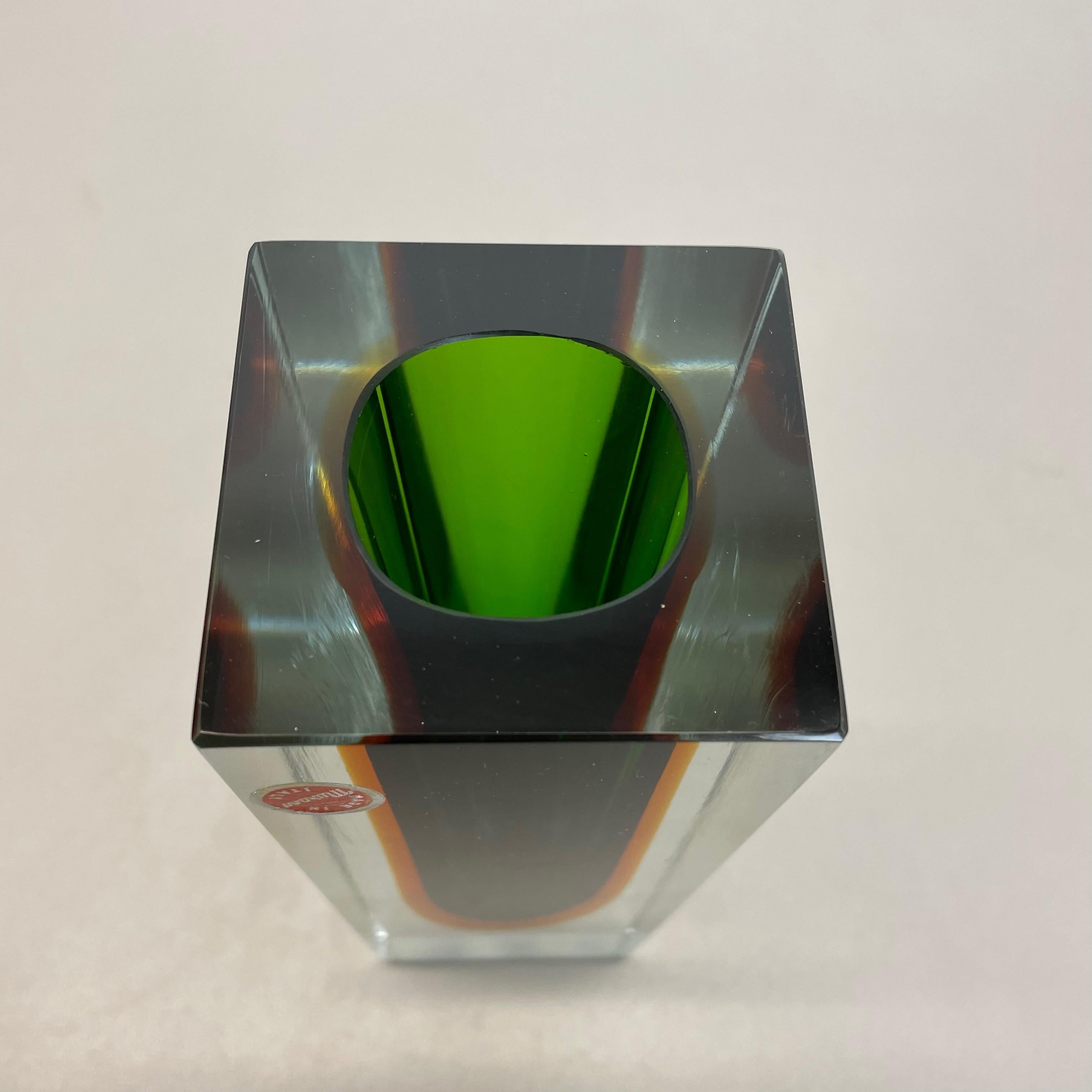 Grüner 1, 9kg  Murano Glass Sommerso Vase Flavio Poli Attr., Italien, 1970 im Angebot 3