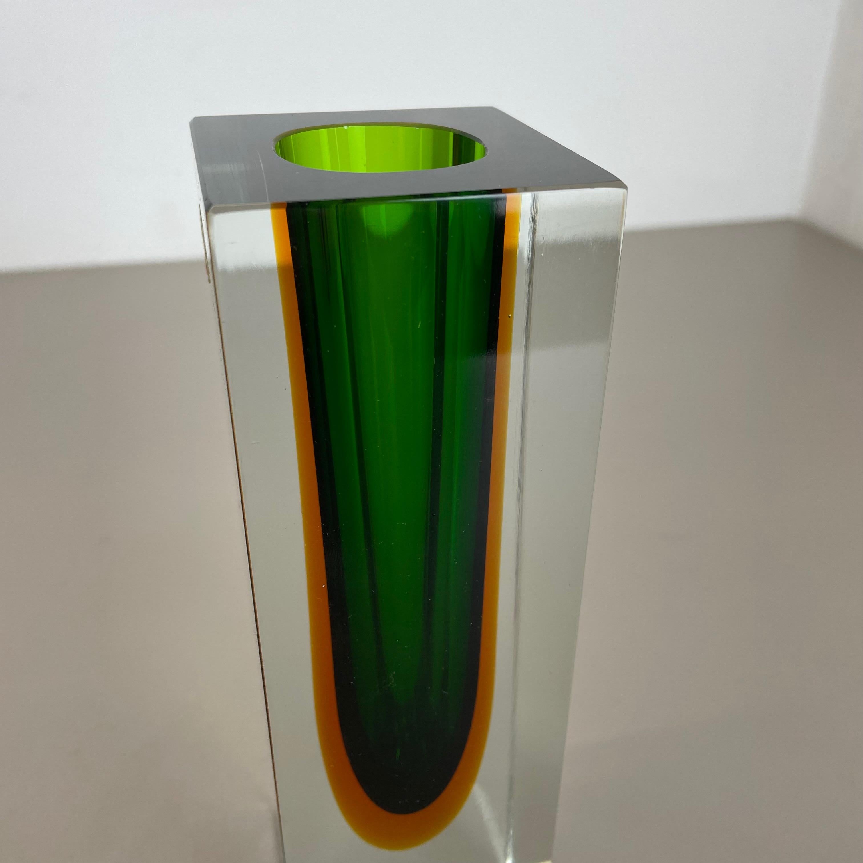 Green 1, 9kg  Murano Glass Sommerso Vase Flavio Poli Attr., Italy, 1970 For Sale 5