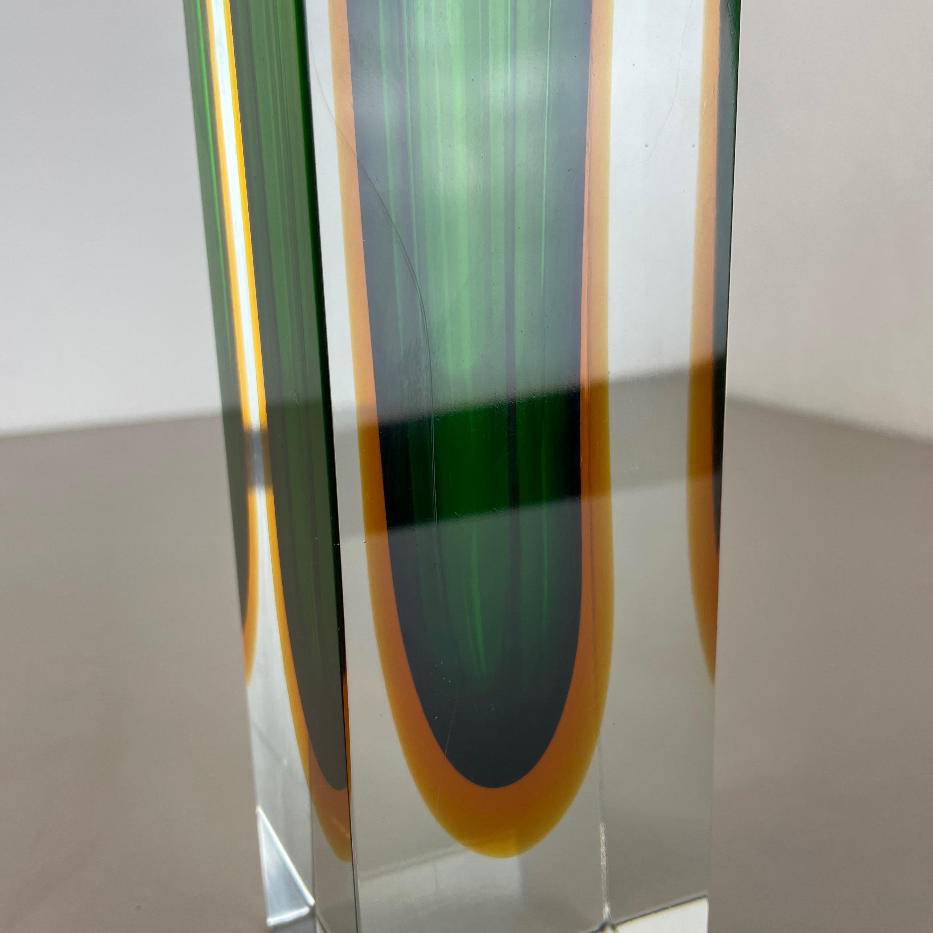 Grüner 1, 9kg  Murano Glass Sommerso Vase Flavio Poli Attr., Italien, 1970 im Angebot 8