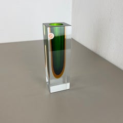 Green 1, 9kg  Murano Glass Sommerso Vase Flavio Poli Attr., Italy, 1970