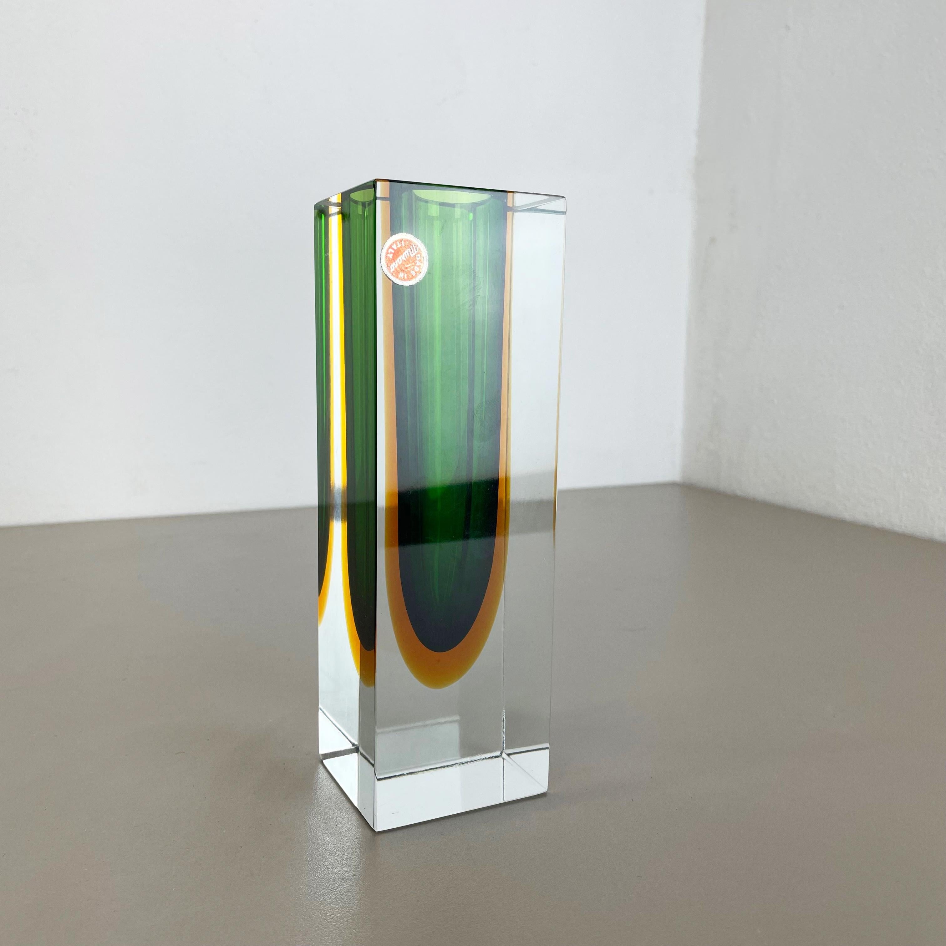 Grüner 1, 9kg  Murano Glass Sommerso Vase Flavio Poli Attr., Italien, 1970 (Italienisch) im Angebot