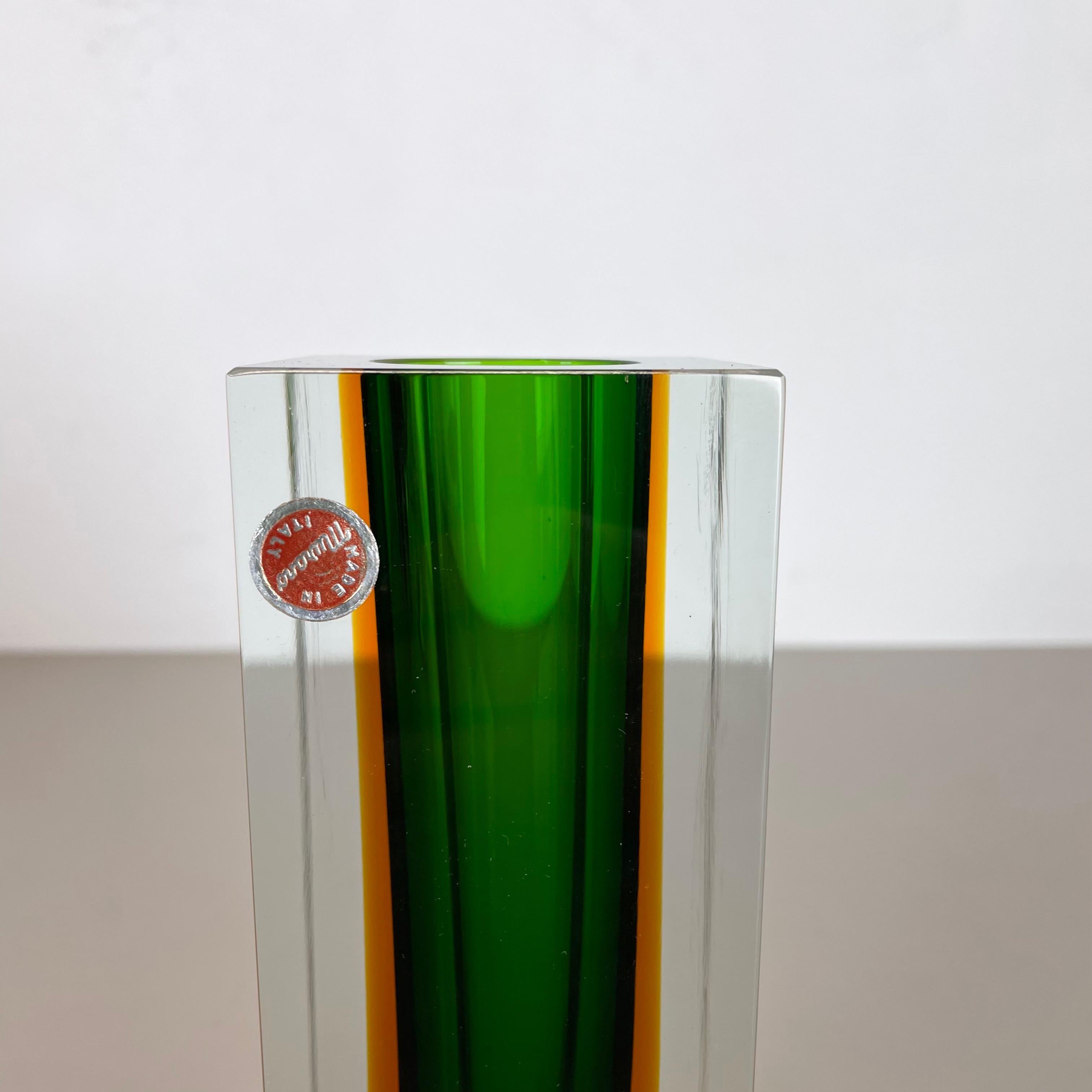 Grüner 1, 9kg  Murano Glass Sommerso Vase Flavio Poli Attr., Italien, 1970 (Muranoglas) im Angebot
