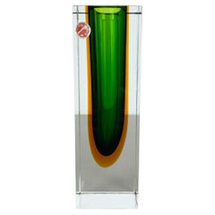 Green 1, 9 kg  Vase en verre Murano Sommerso Flavio Poli, Italie, 1970