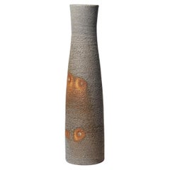 Large 21st century brown and grey ceramic floor vase or vase B. Chassang 60 cm