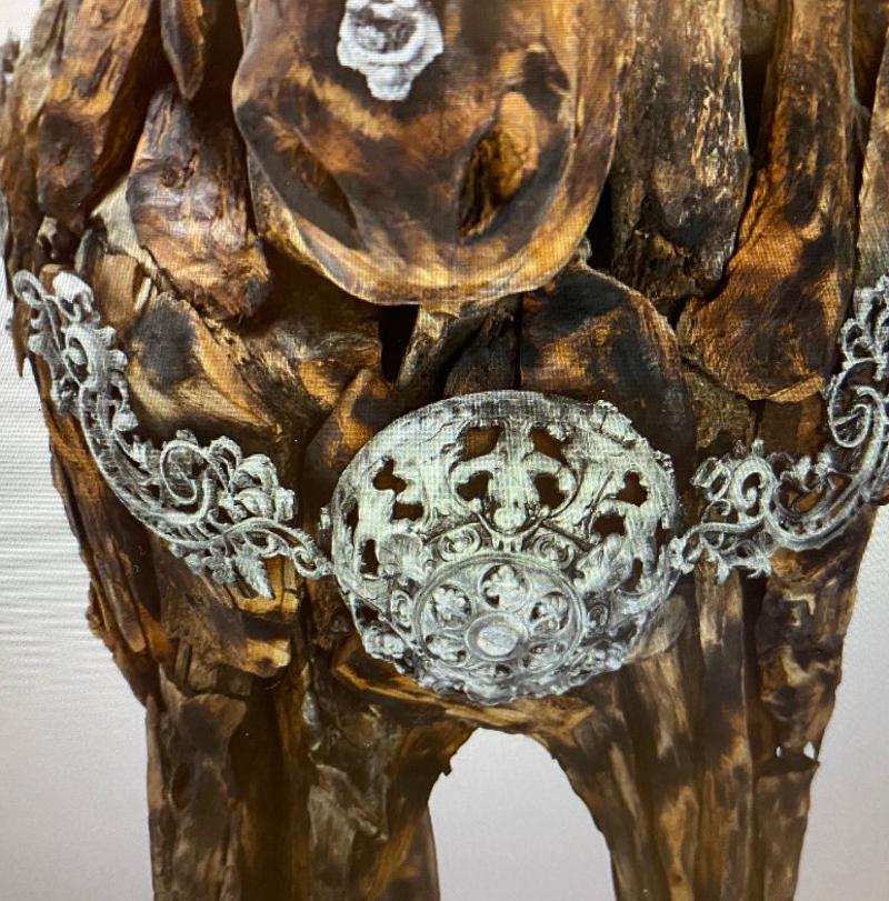 Contemporary Large 21st Century Wooden Horse Sculpture with Aluminum Mane by Michael Amini
