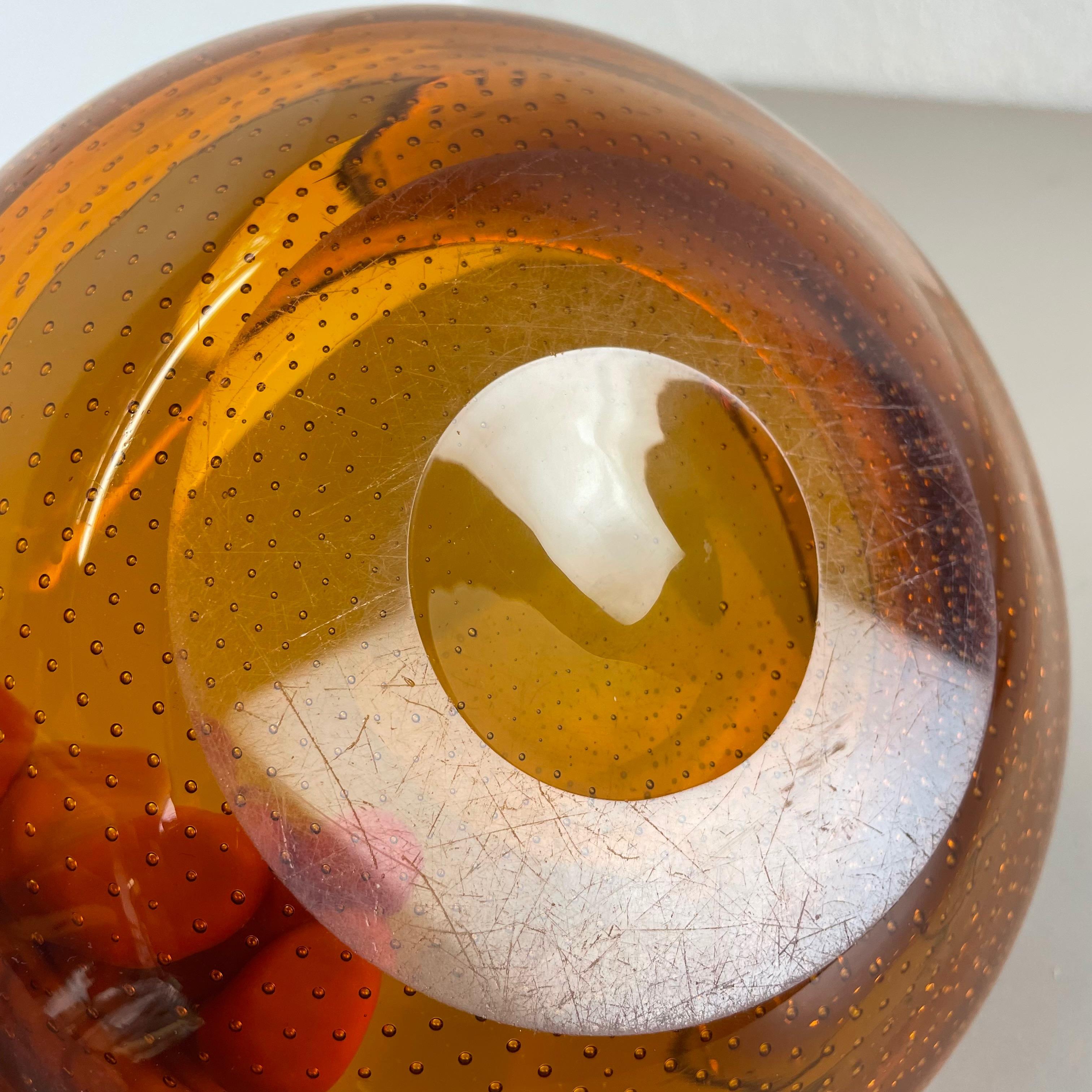 Glass 2, 4kg Bullicante Bubble Bowl Element Shell Murano, Italy, 1970s For Sale 10