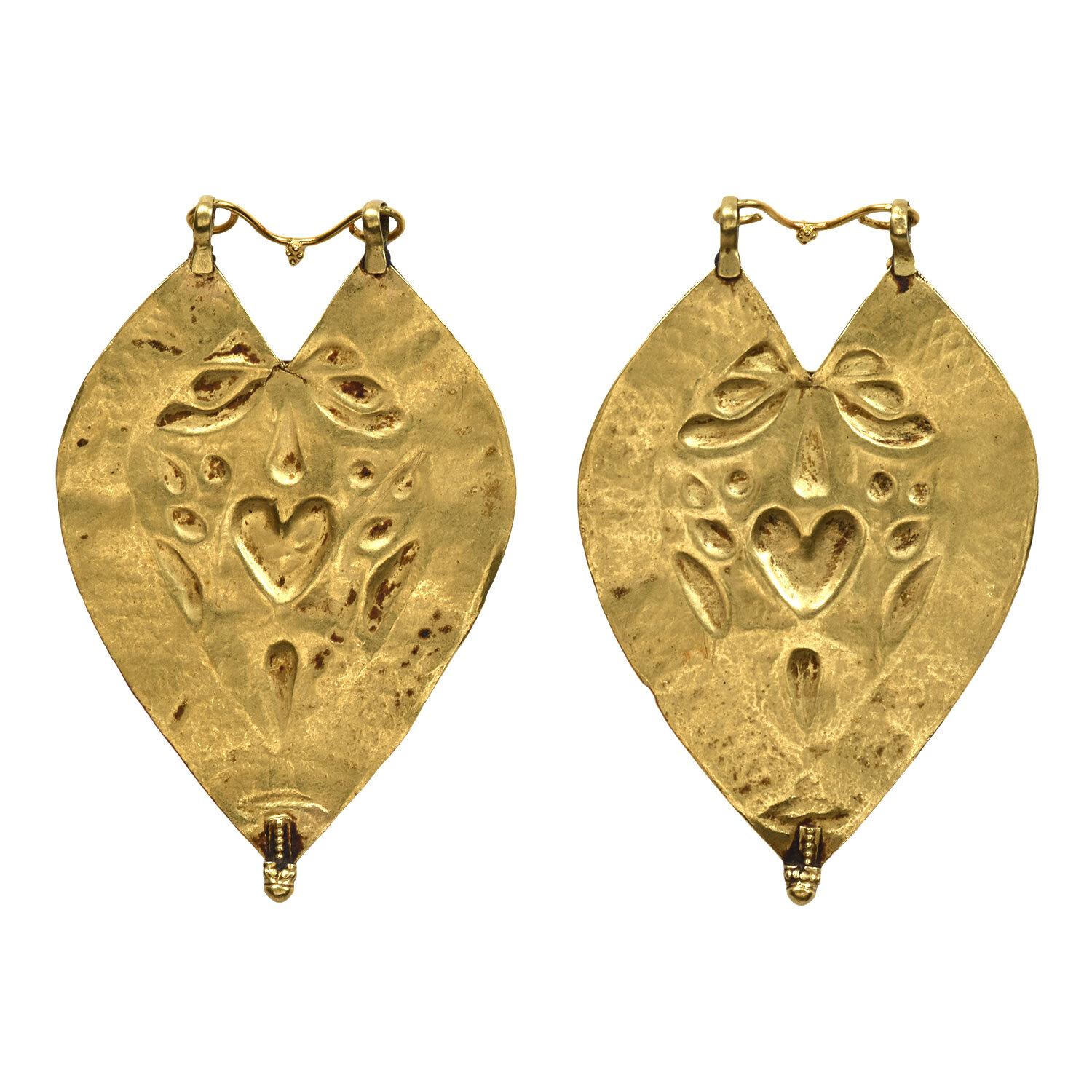 Große Ohrringe aus 22 Karat Gold aus Indien (Viktorianisch) im Angebot