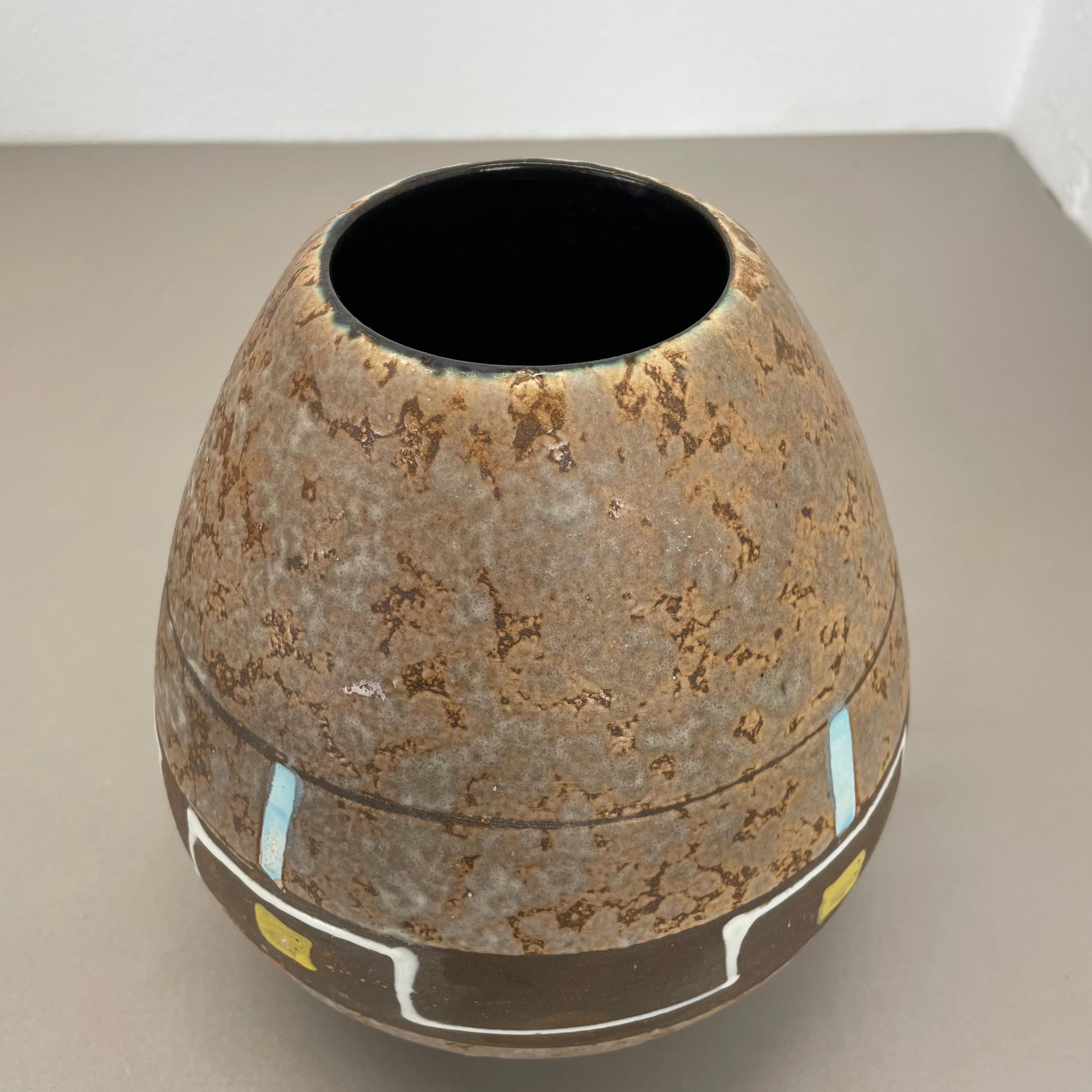 grande vaso di 23 cm in ceramica colorata Fat Lava di Scheurich, Germania, anni '50 in vendita 7