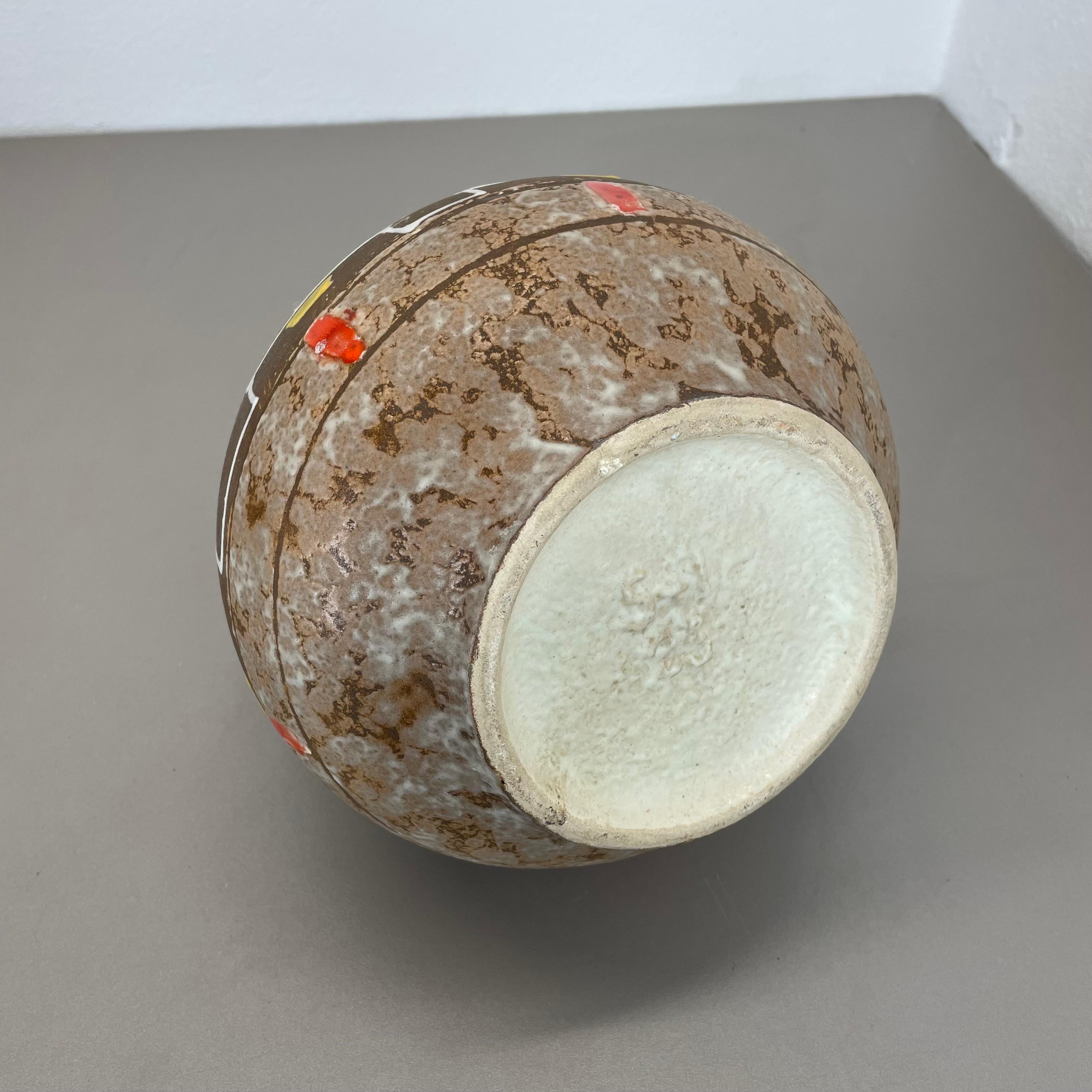 grande vaso di 23 cm in ceramica colorata Fat Lava di Scheurich, Germania, anni '50 in vendita 12