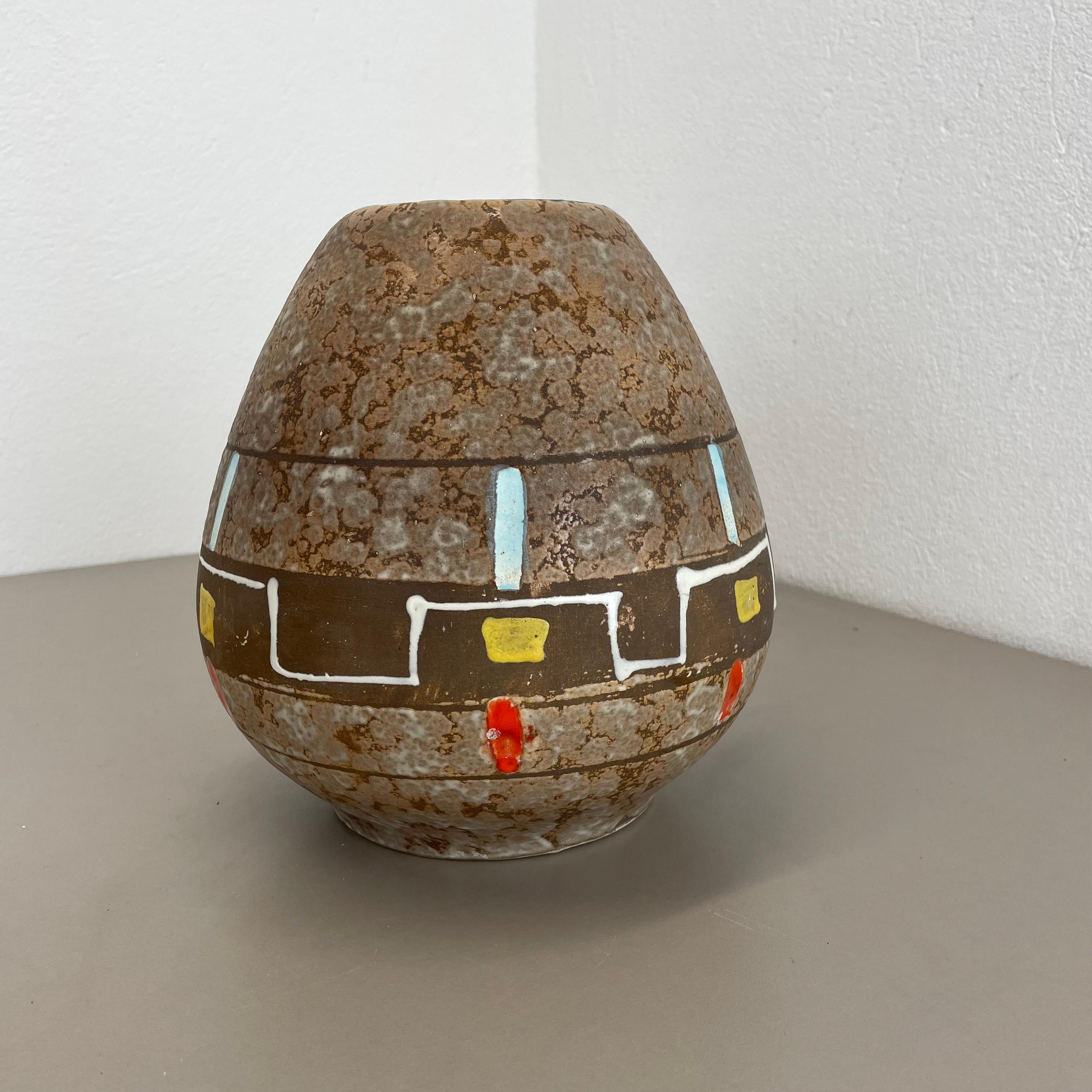 Tedesco grande vaso di 23 cm in ceramica colorata Fat Lava di Scheurich, Germania, anni '50 in vendita