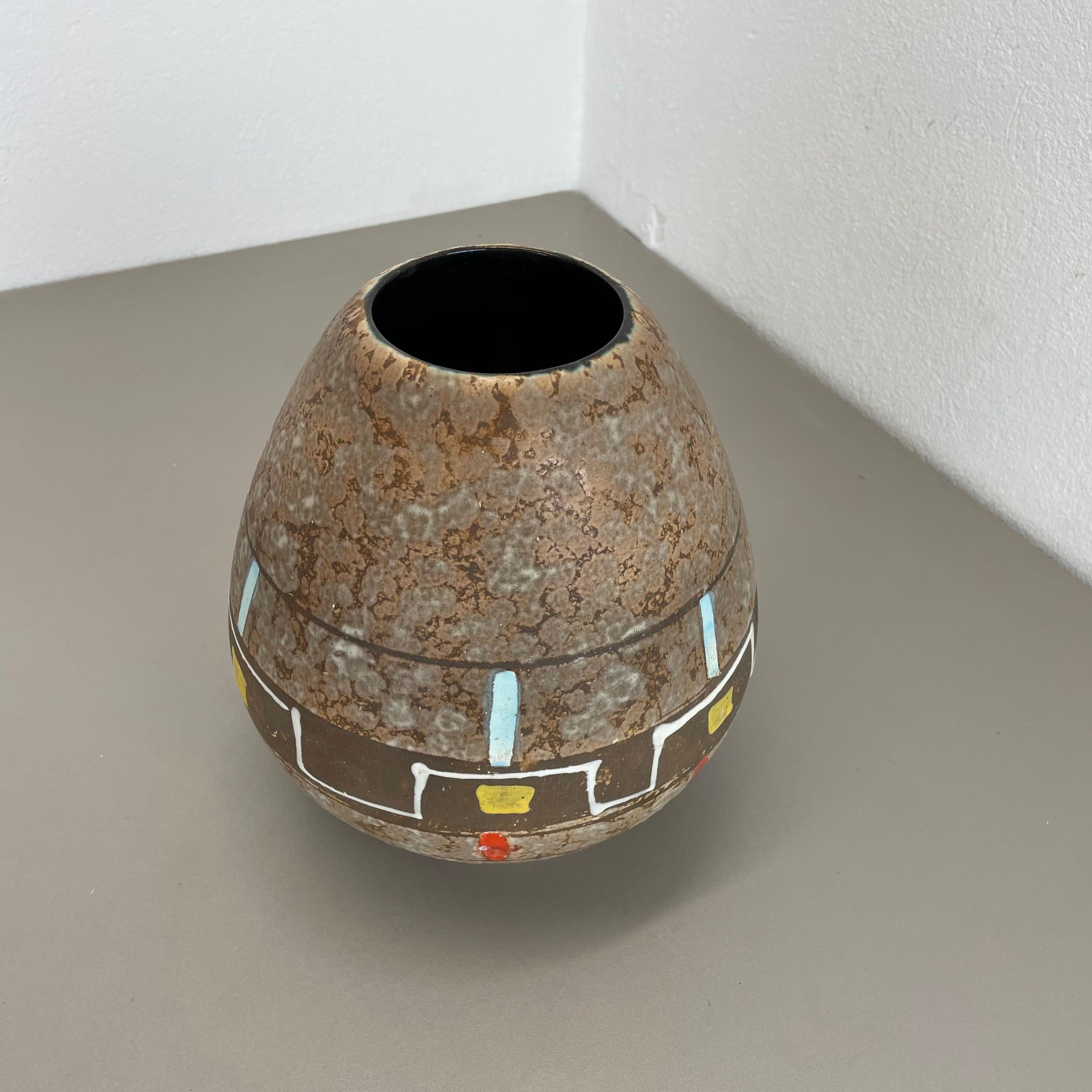 XX secolo grande vaso di 23 cm in ceramica colorata Fat Lava di Scheurich, Germania, anni '50 in vendita