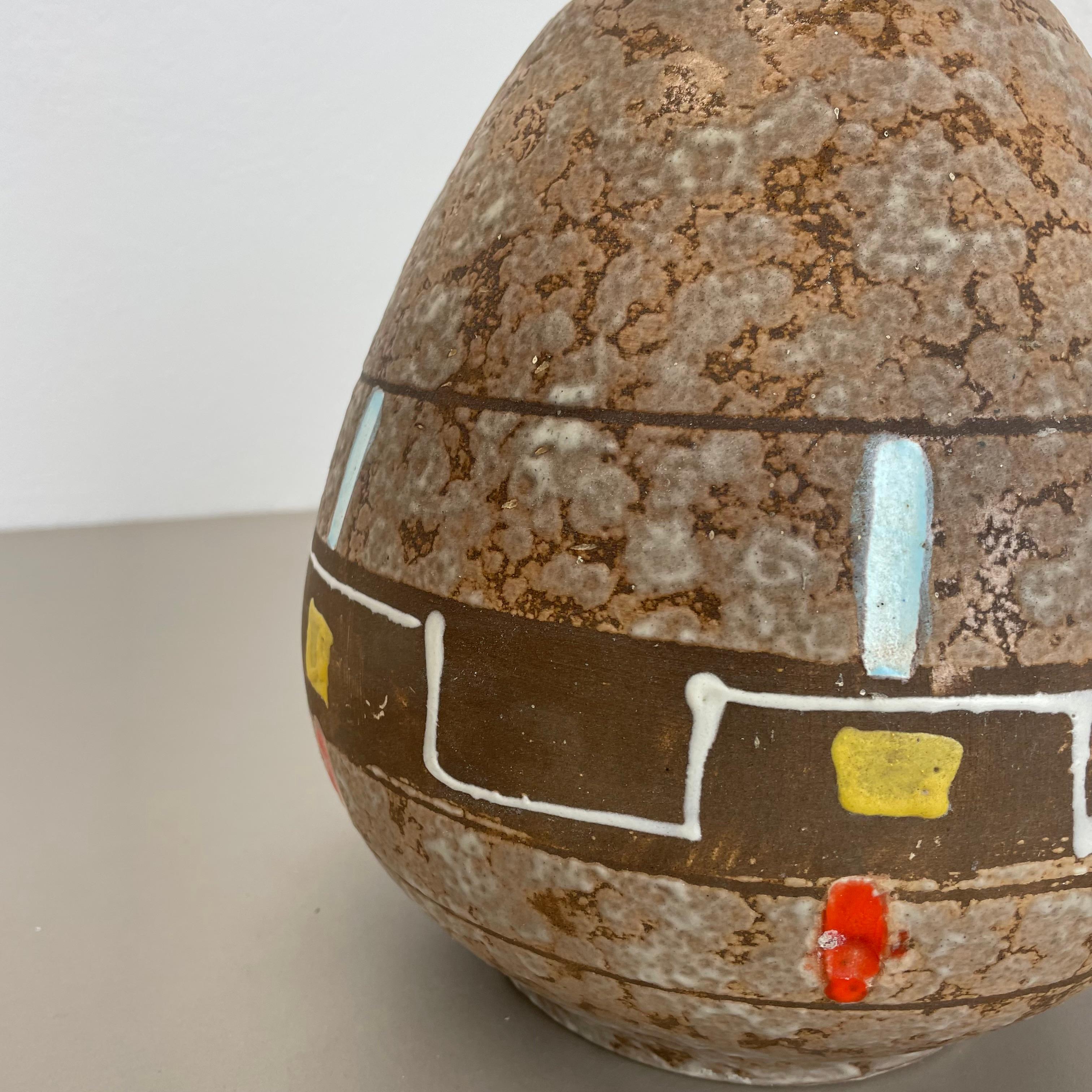 Ceramica grande vaso di 23 cm in ceramica colorata Fat Lava di Scheurich, Germania, anni '50 in vendita