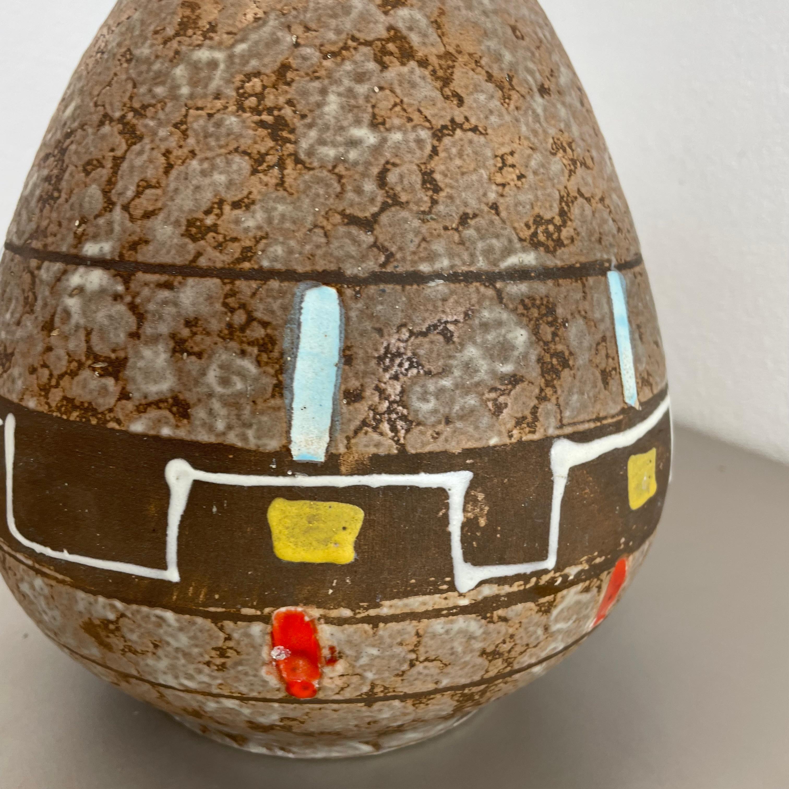 grande vaso di 23 cm in ceramica colorata Fat Lava di Scheurich, Germania, anni '50 in vendita 1