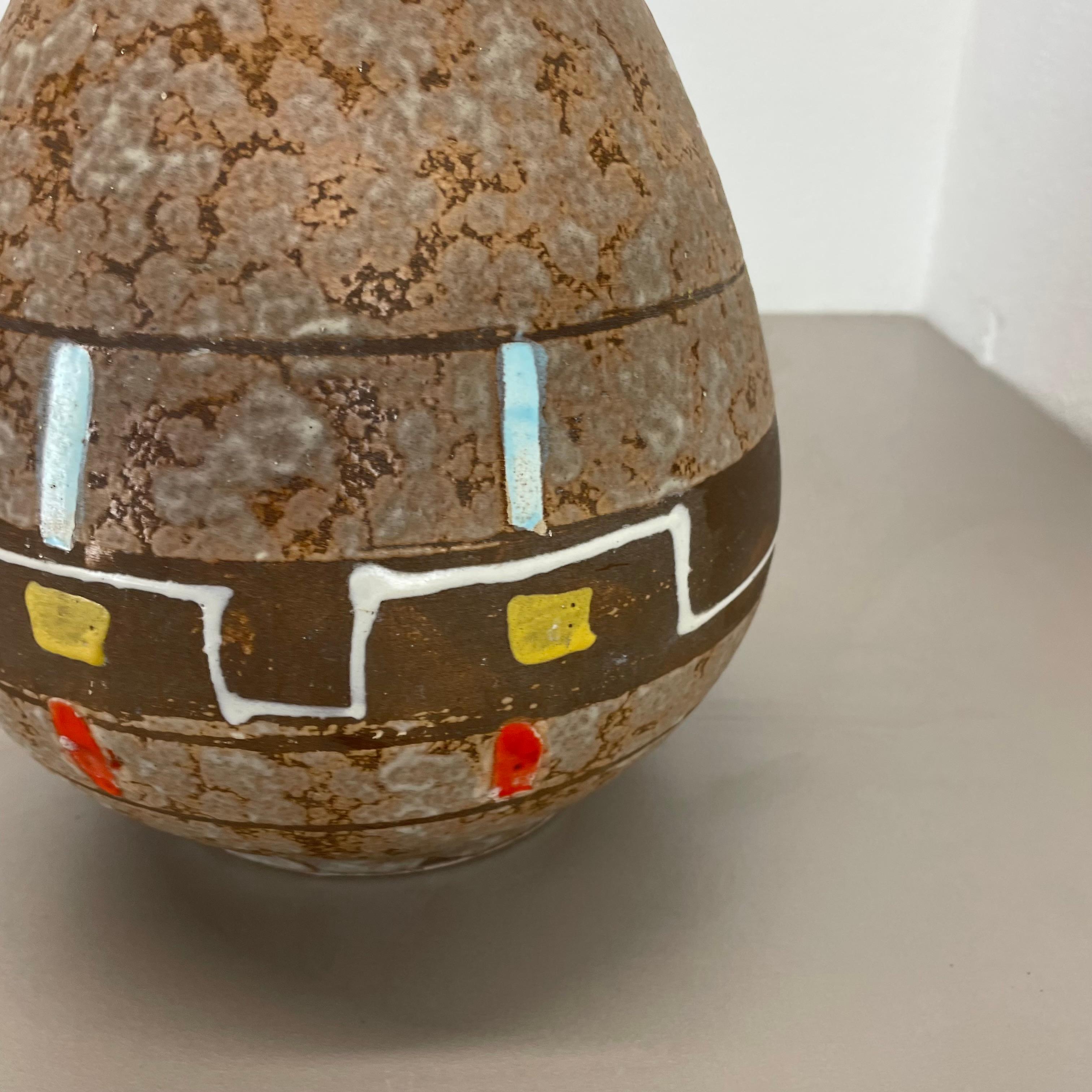 grande vaso di 23 cm in ceramica colorata Fat Lava di Scheurich, Germania, anni '50 in vendita 2
