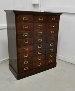 Large 24-Drawer Edwardian A4 Oak Filing Cabinet