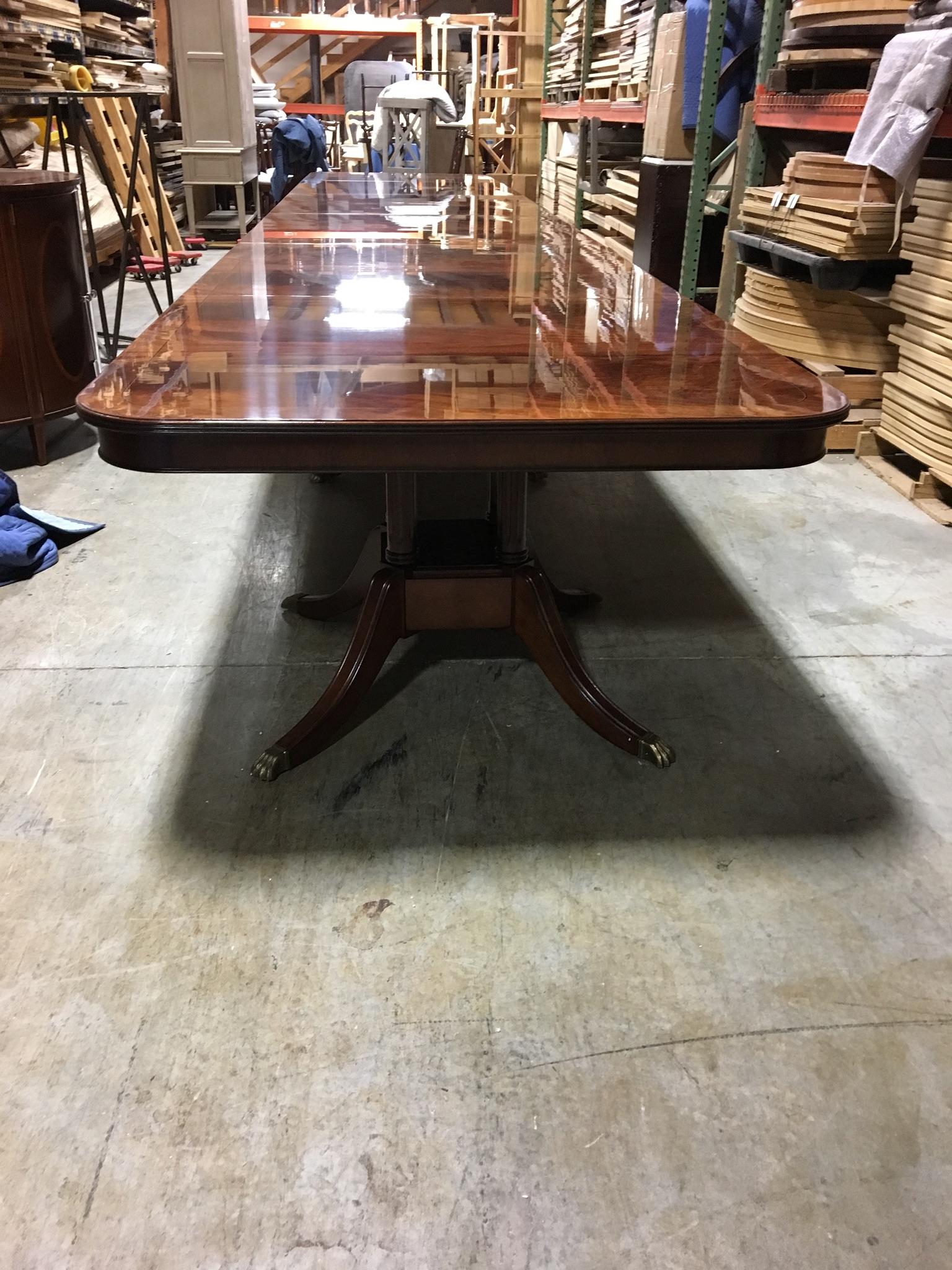 Contemporary Custom Large 28 ft. Mahogany Georgian Style Dining Table by Leighton Hall For Sale