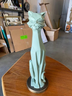 Gatto Bastardo in ceramica egiziana di grandi dimensioni del metà del secolo scorso