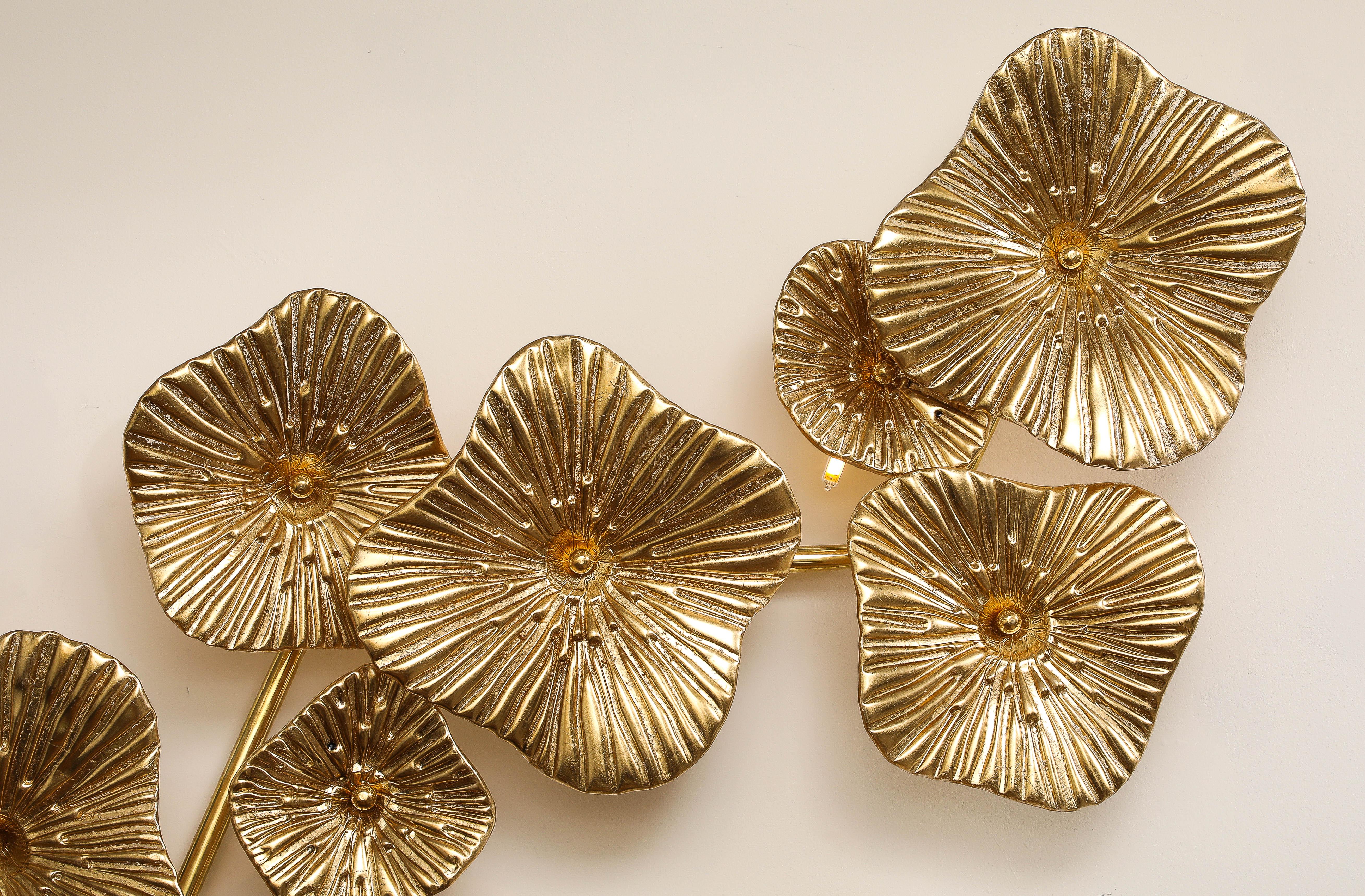 Contemporary Large 24k Gold Leaf Murano 