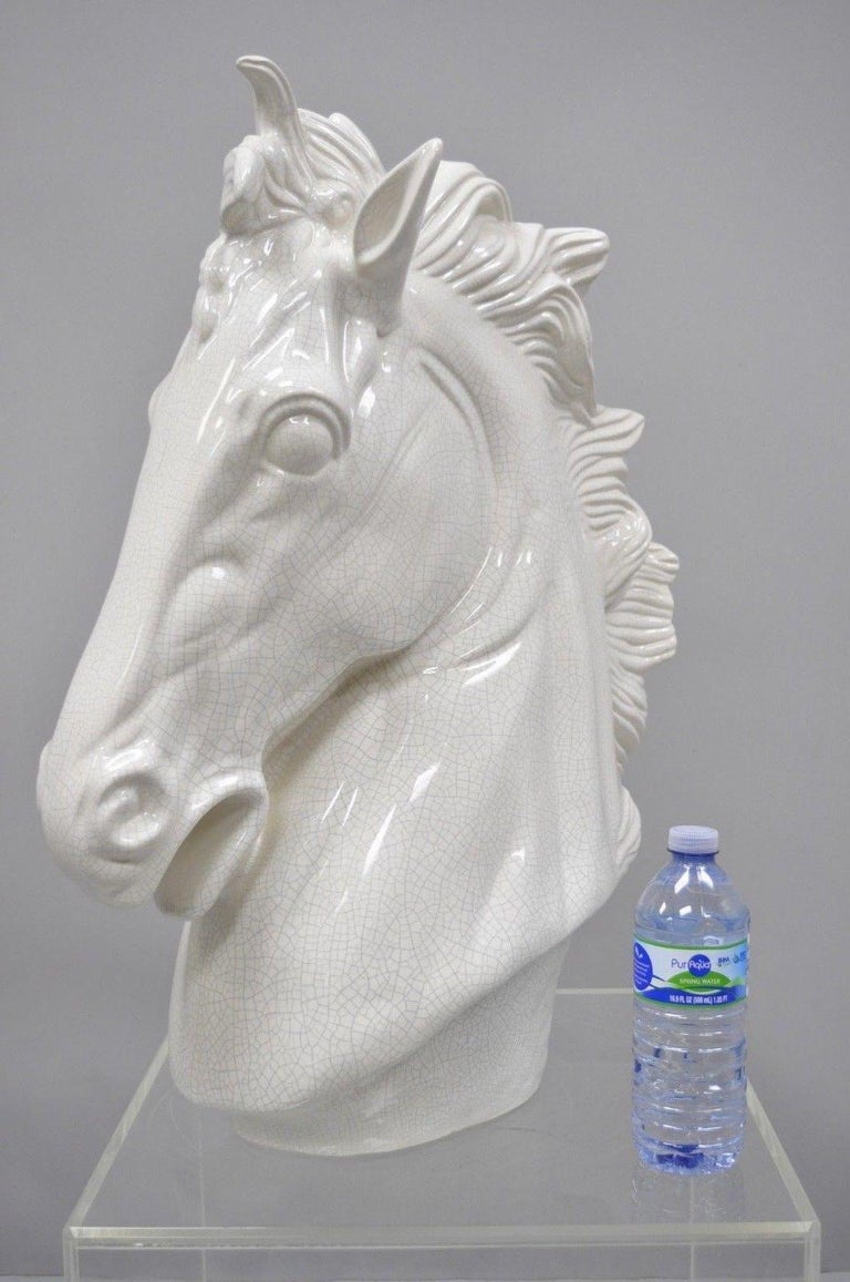 white porcelain horse statue