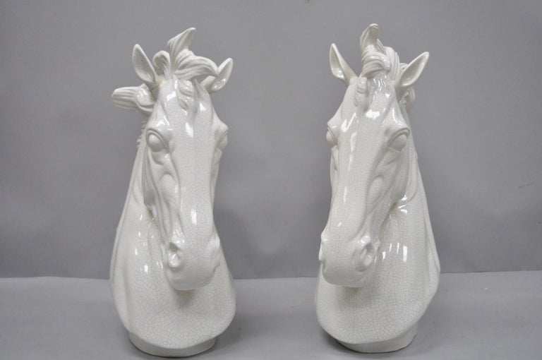 white porcelain horse statue