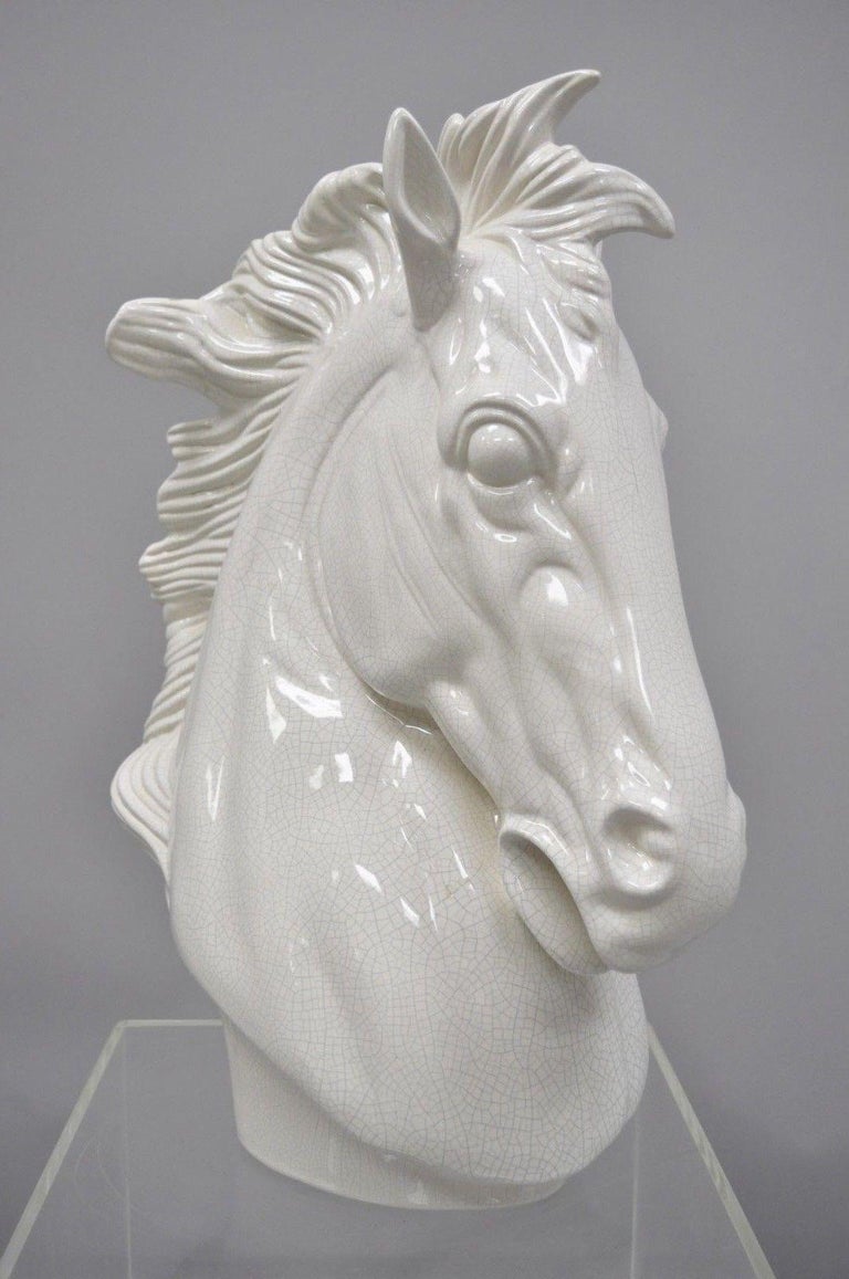 white porcelain horse statue