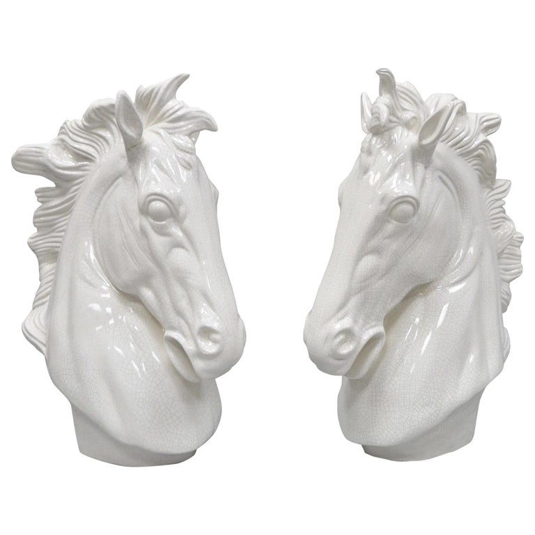 white porcelain horse statue