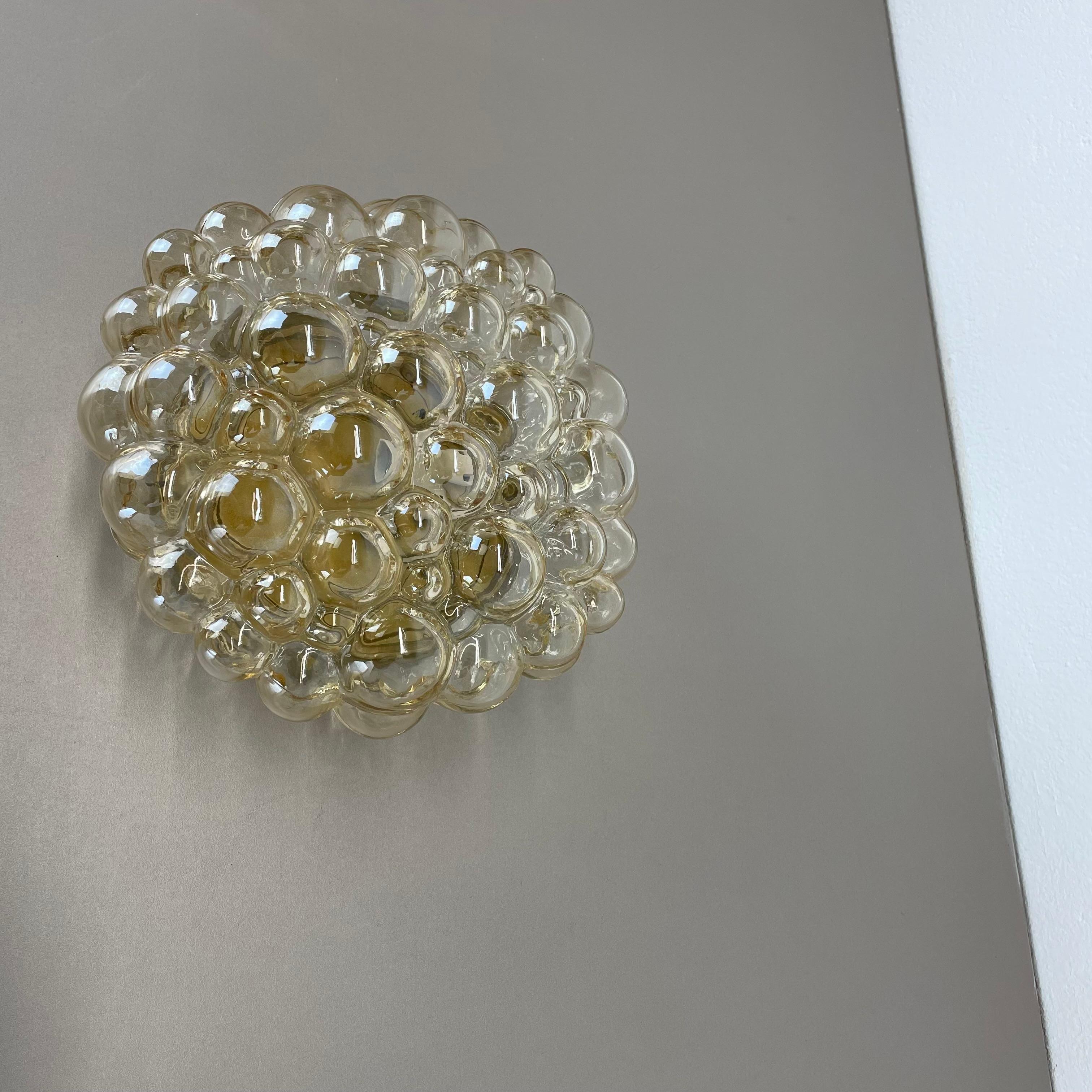 Large 25cm Bubble AMBER Wall Light by Helena Tynell for Glashütte Limburg, 1960 3