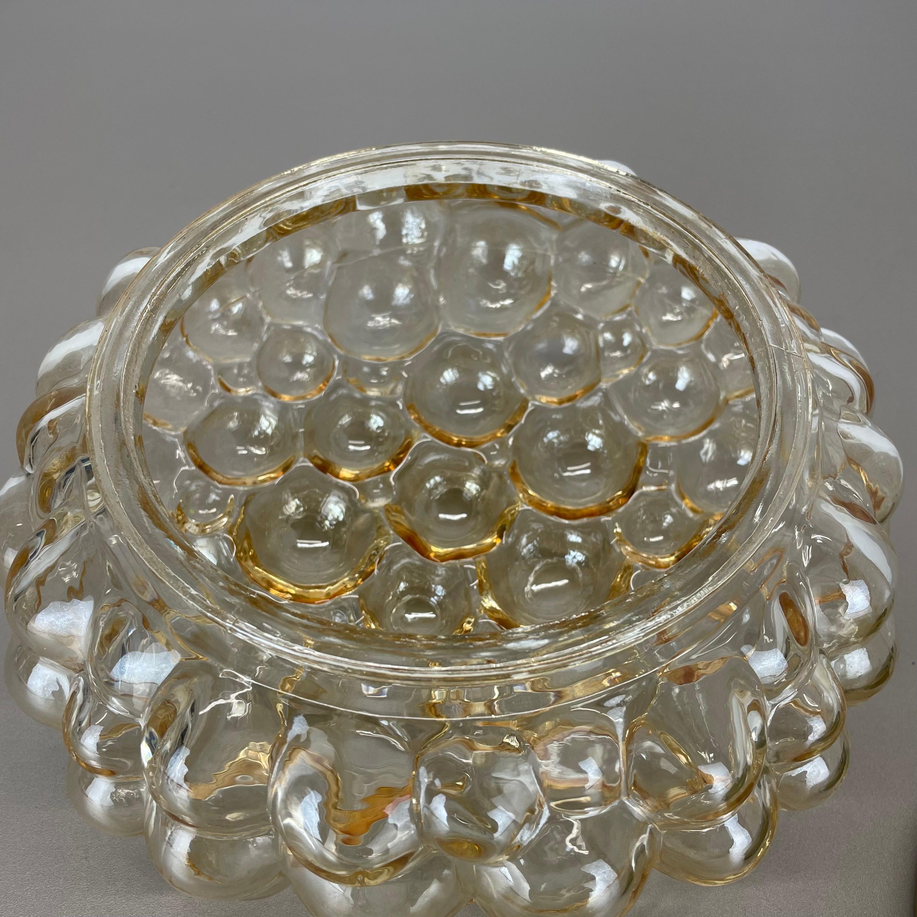 Large 25cm Bubble AMBER Wall Light by Helena Tynell for Glashütte Limburg, 1960 12