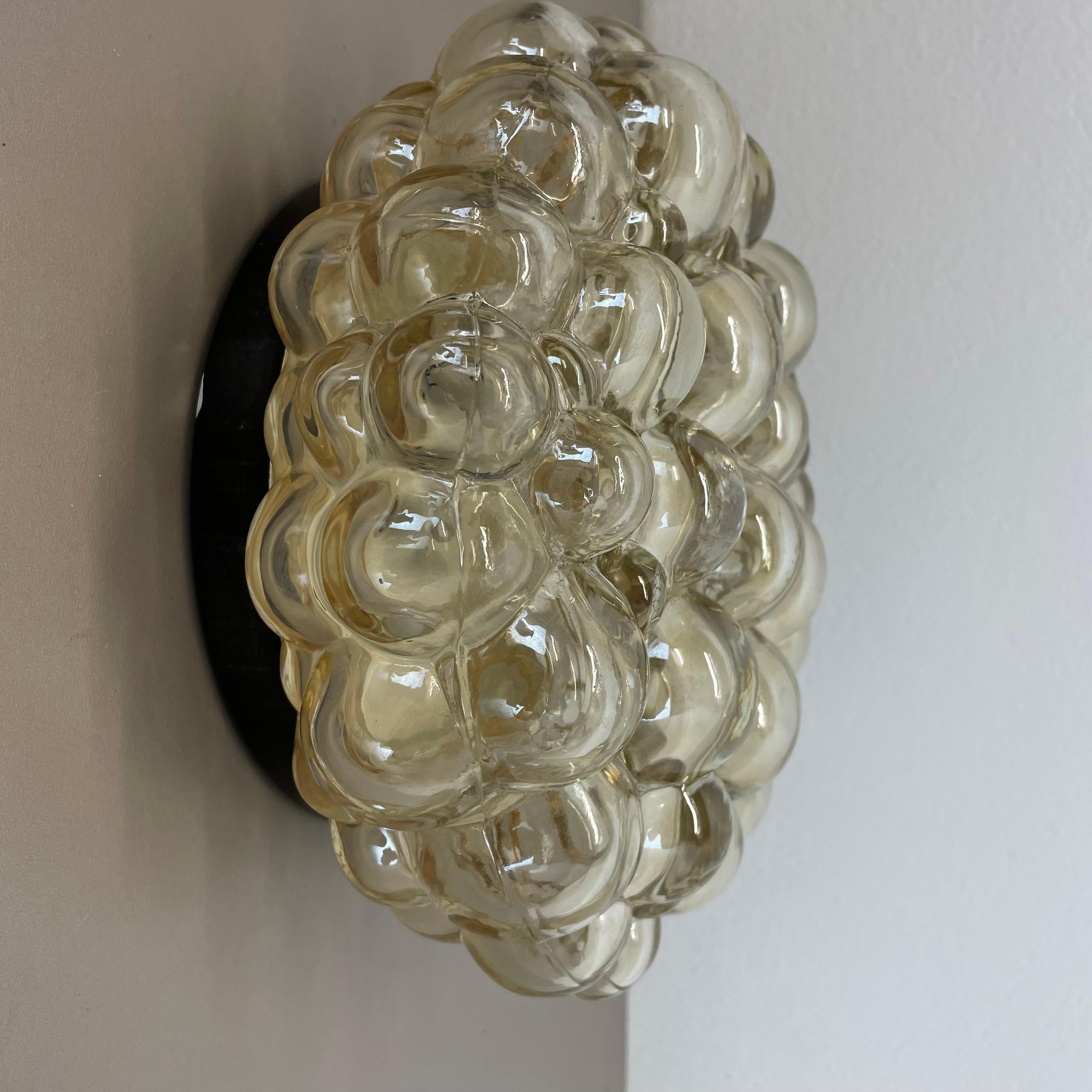 Large 25cm Bubble Glass Wall Light by Helena Tynell for Glashütte Limburg, 1960 For Sale 5