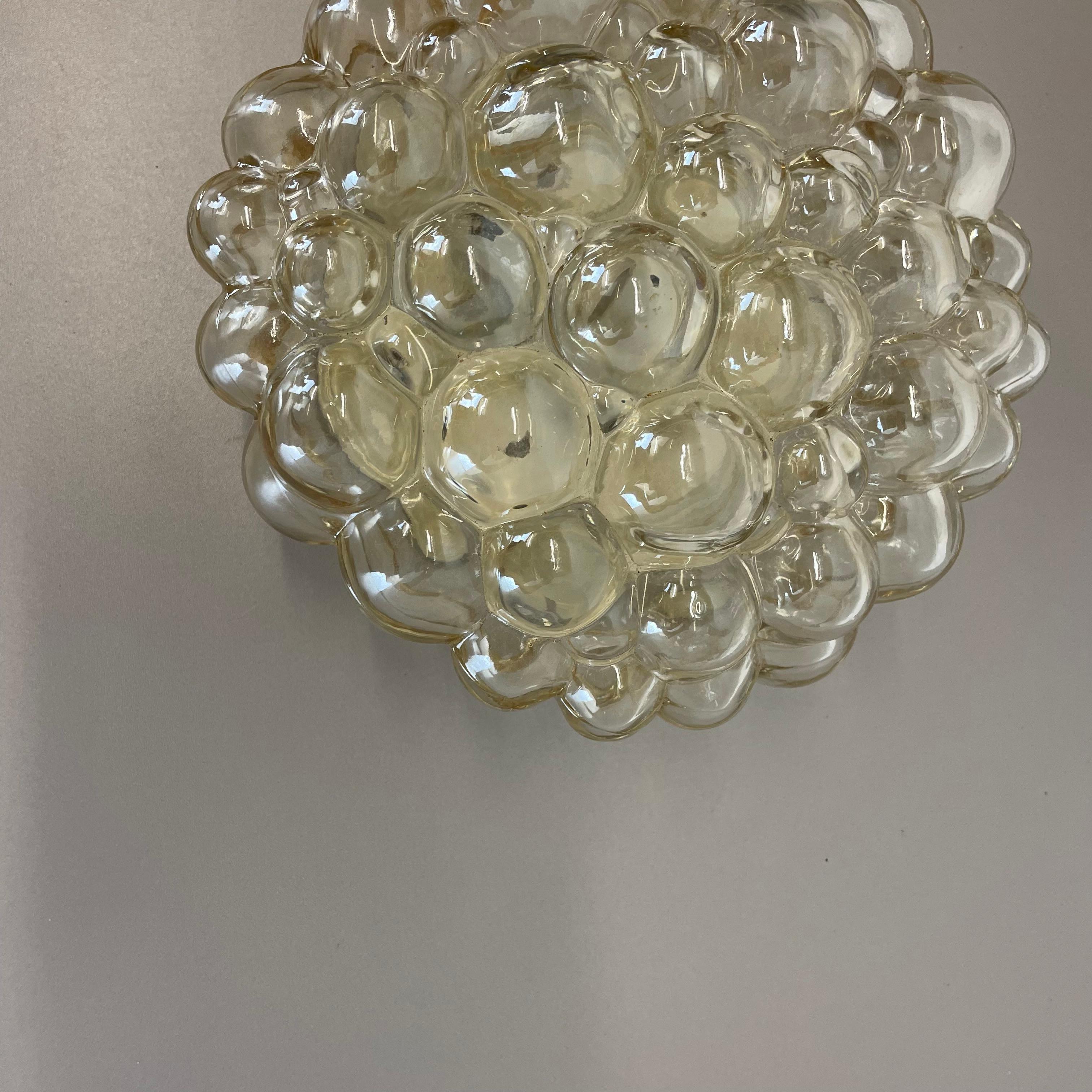 Large 25cm Bubble Glass Wall Light by Helena Tynell for Glashütte Limburg, 1960 For Sale 1
