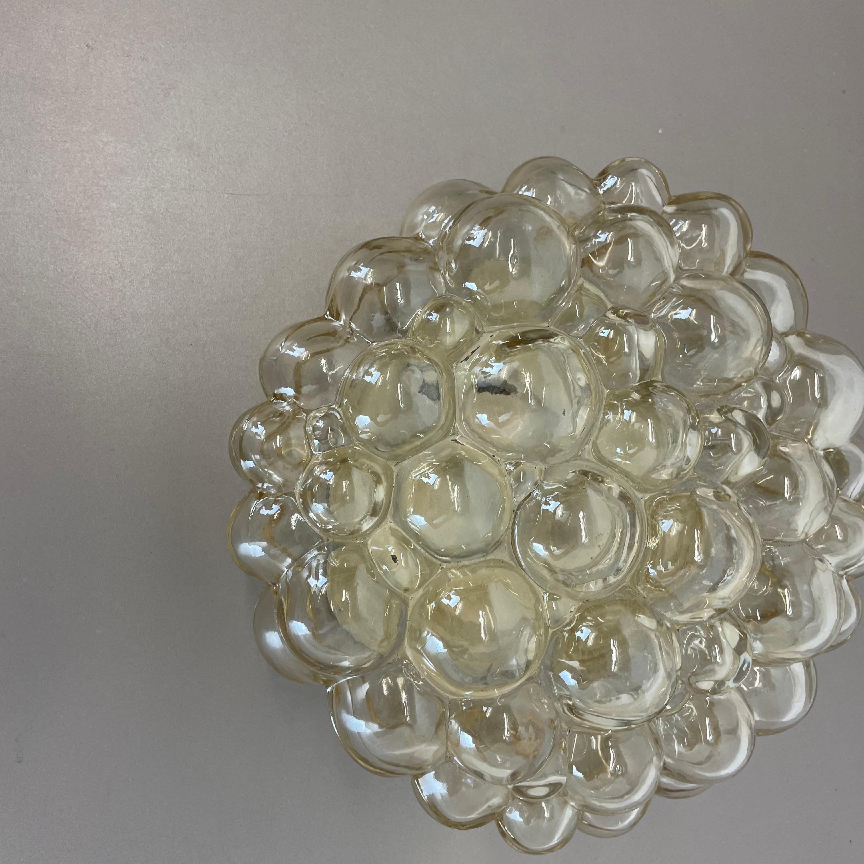 Large 25cm Bubble Glass Wall Light by Helena Tynell for Glashütte Limburg, 1960 For Sale 2