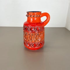 Hervorragende farbenfrohe Fat Lava-Keramikvase von Bay Ceramics, Deutschland, 1970er Jahre