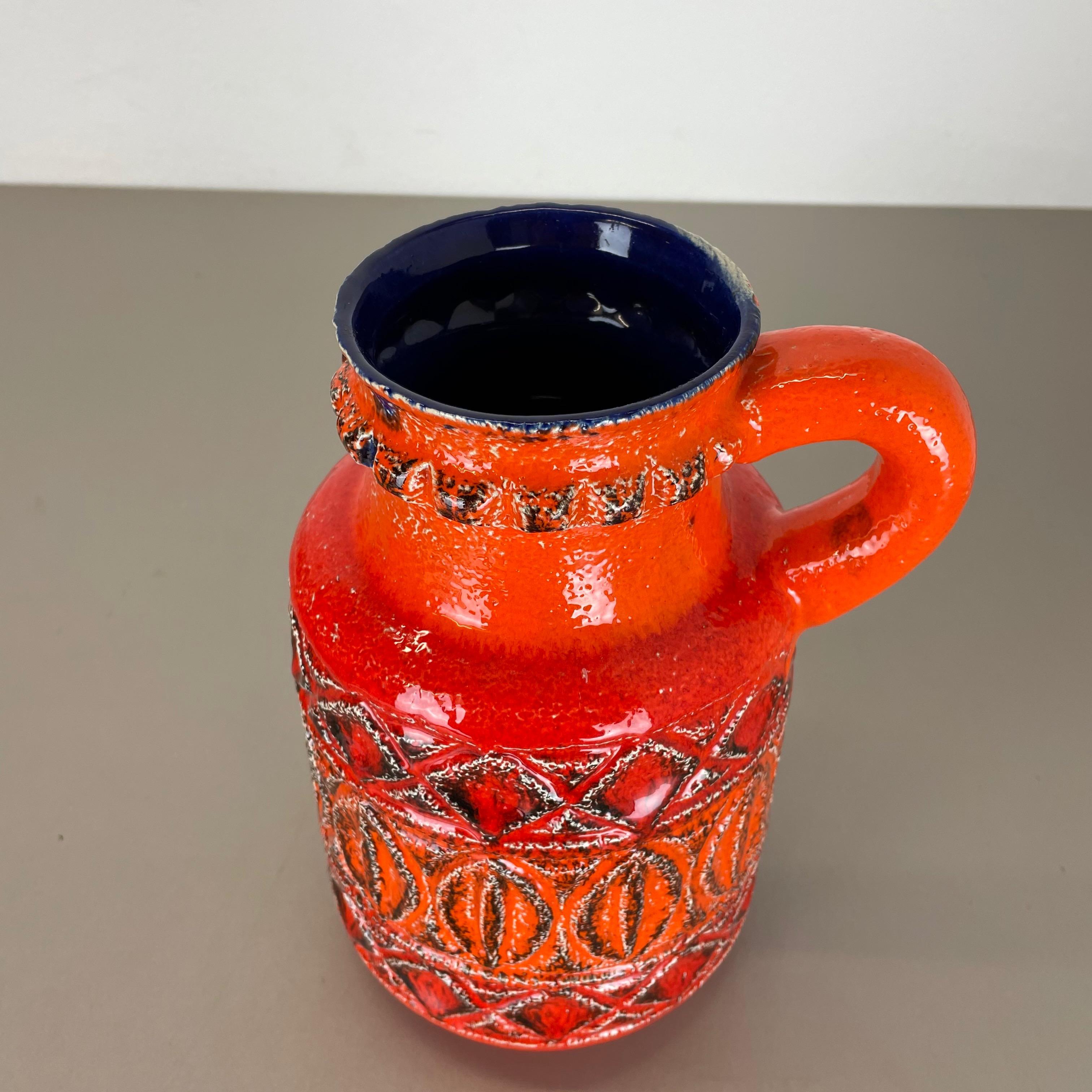 Super Colorful Fat Lava Pottery Vase by Bay Ceramics, Germany, 1970s For Sale 3