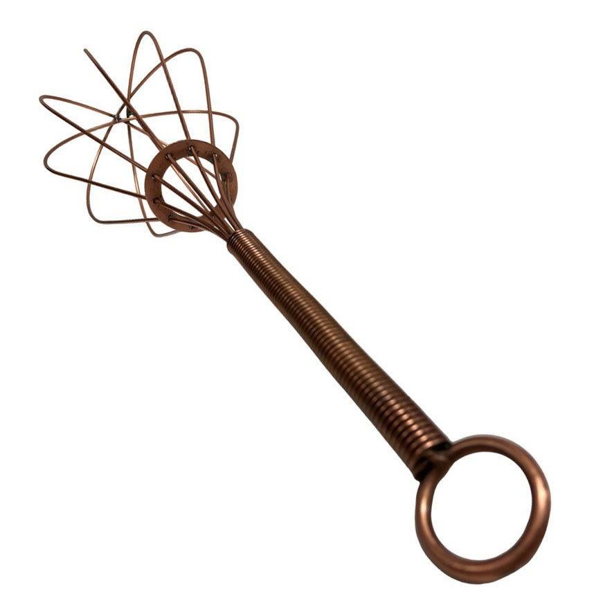 Rare large copper wire Pop Art whisk wall sculpture by Curtis Jere from 1970. This sculpture is made from different gauges of copper wire with a wind copper handle. This playful oversized kitchen utensil is indicative of Pop Art made famous by