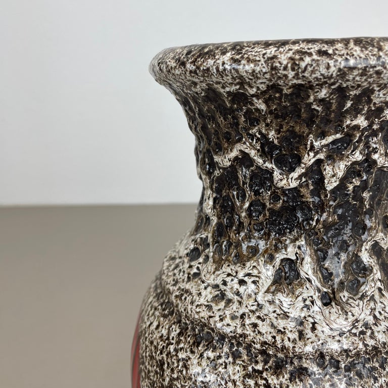 ファッションアイテム人気ランキング large 26cm Zig Zag Lora Pottery Fat Lava Vase by Scheurich 花瓶・フラワースタンド