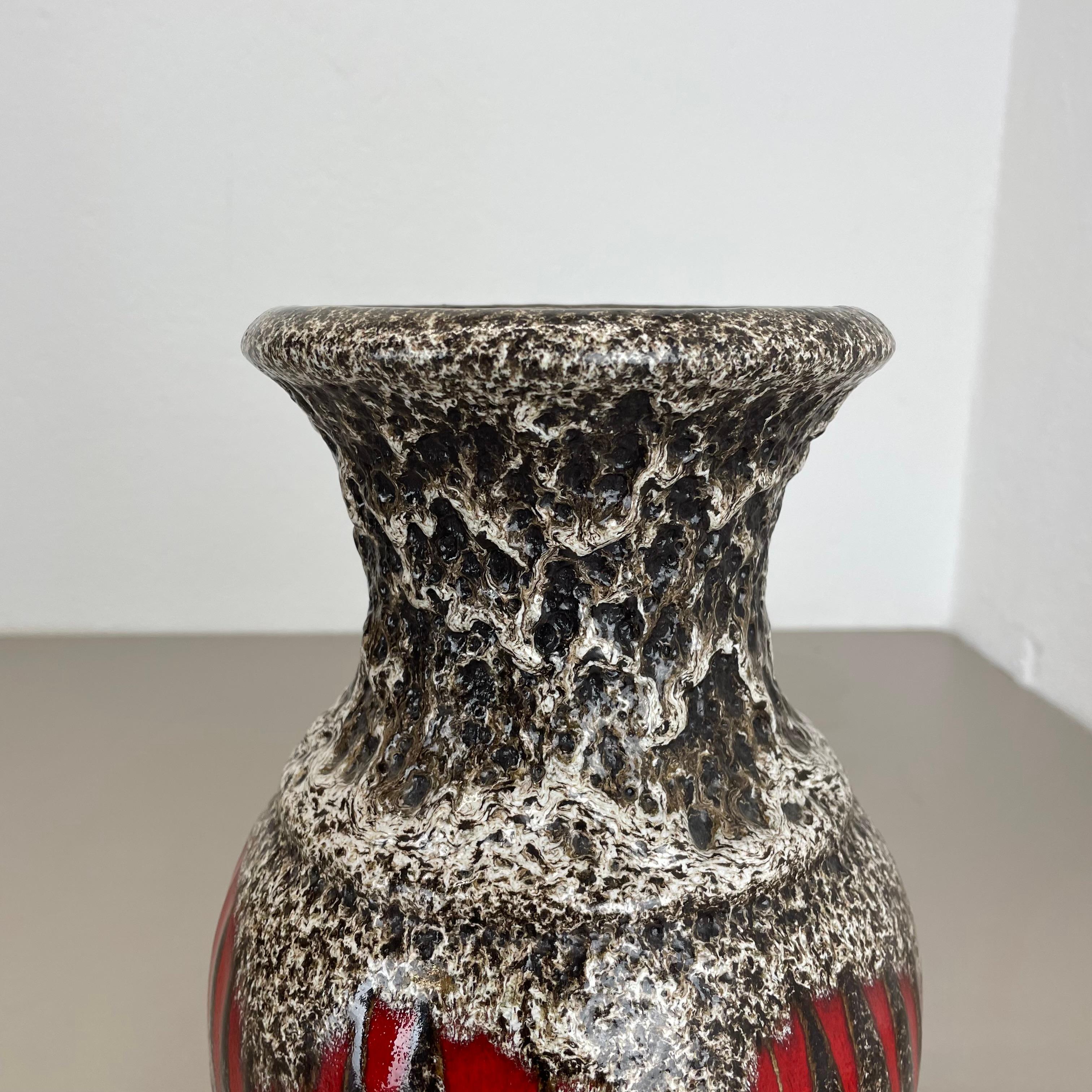 large 26cm Zig Zag Lora Pottery Fat Lava Vase by Scheurich, Germany, 1970s For Sale 10