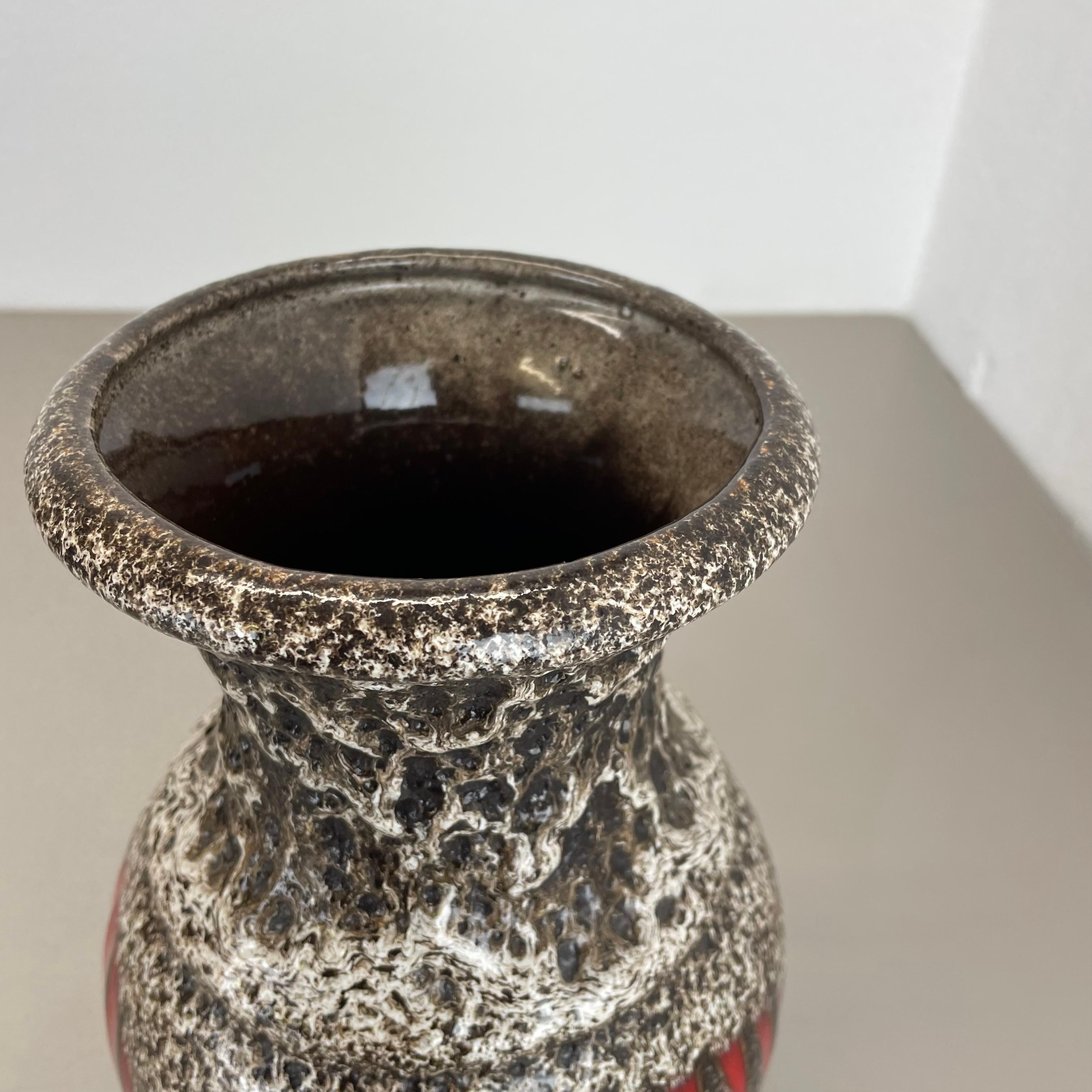 large 26cm Zig Zag Lora Pottery Fat Lava Vase by Scheurich, Germany, 1970s For Sale 11