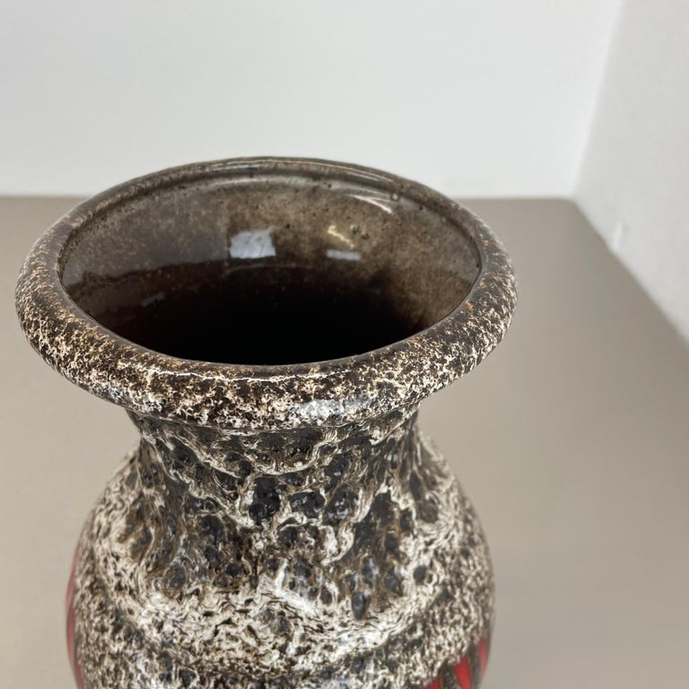 large 26cm Zig Zag Lora Pottery Fat Lava Vase by Scheurich