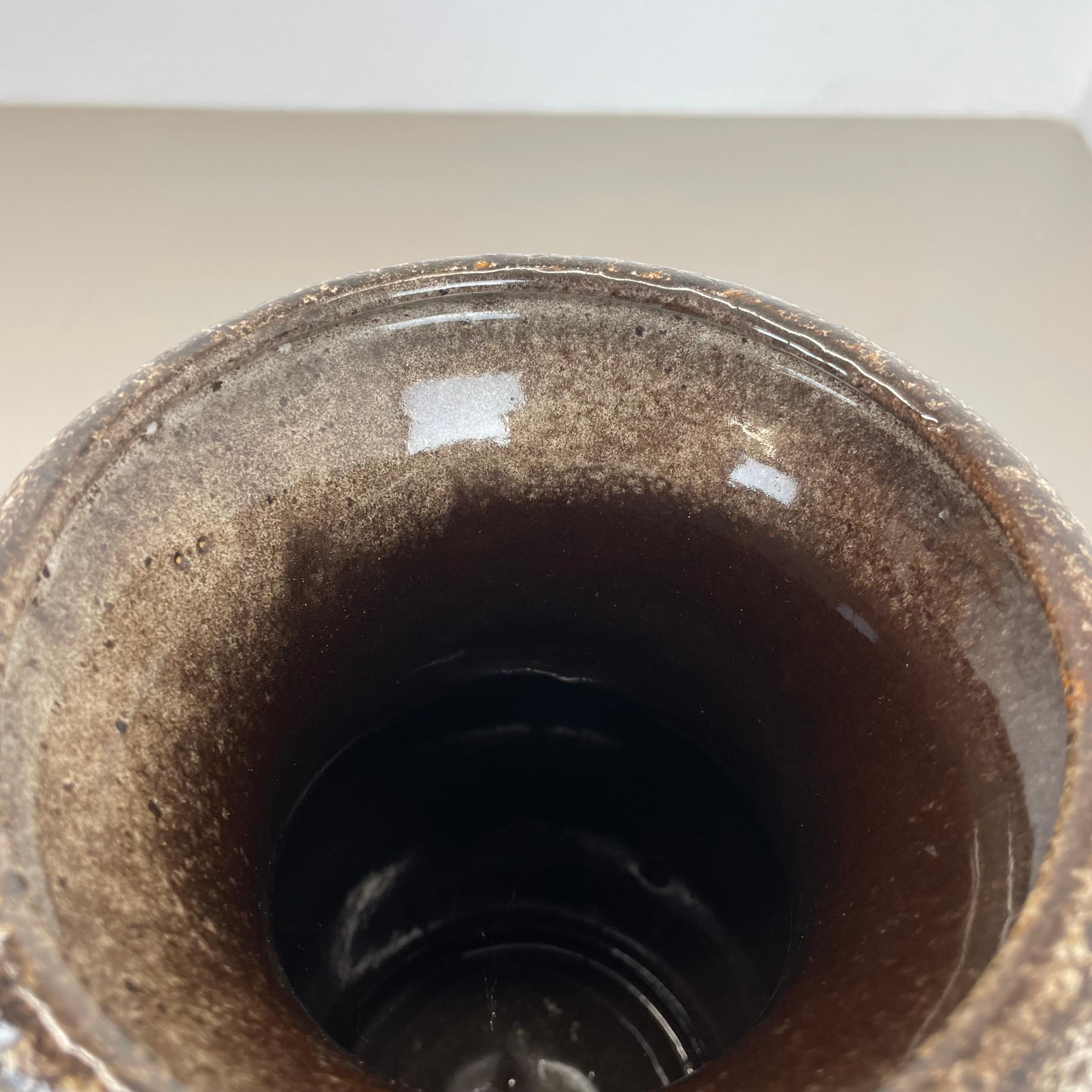 Ceramic large 26cm Zig Zag Lora Pottery Fat Lava Vase by Scheurich, Germany, 1970s For Sale