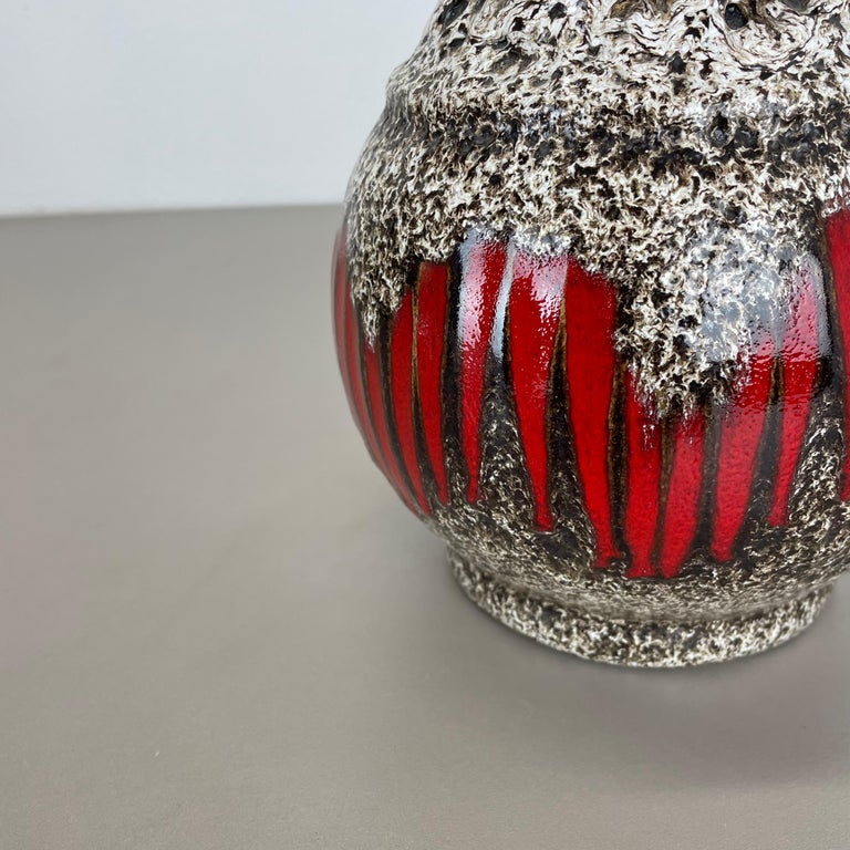 large 26cm Zig Zag Lora Pottery Fat Lava Vase by Scheurich