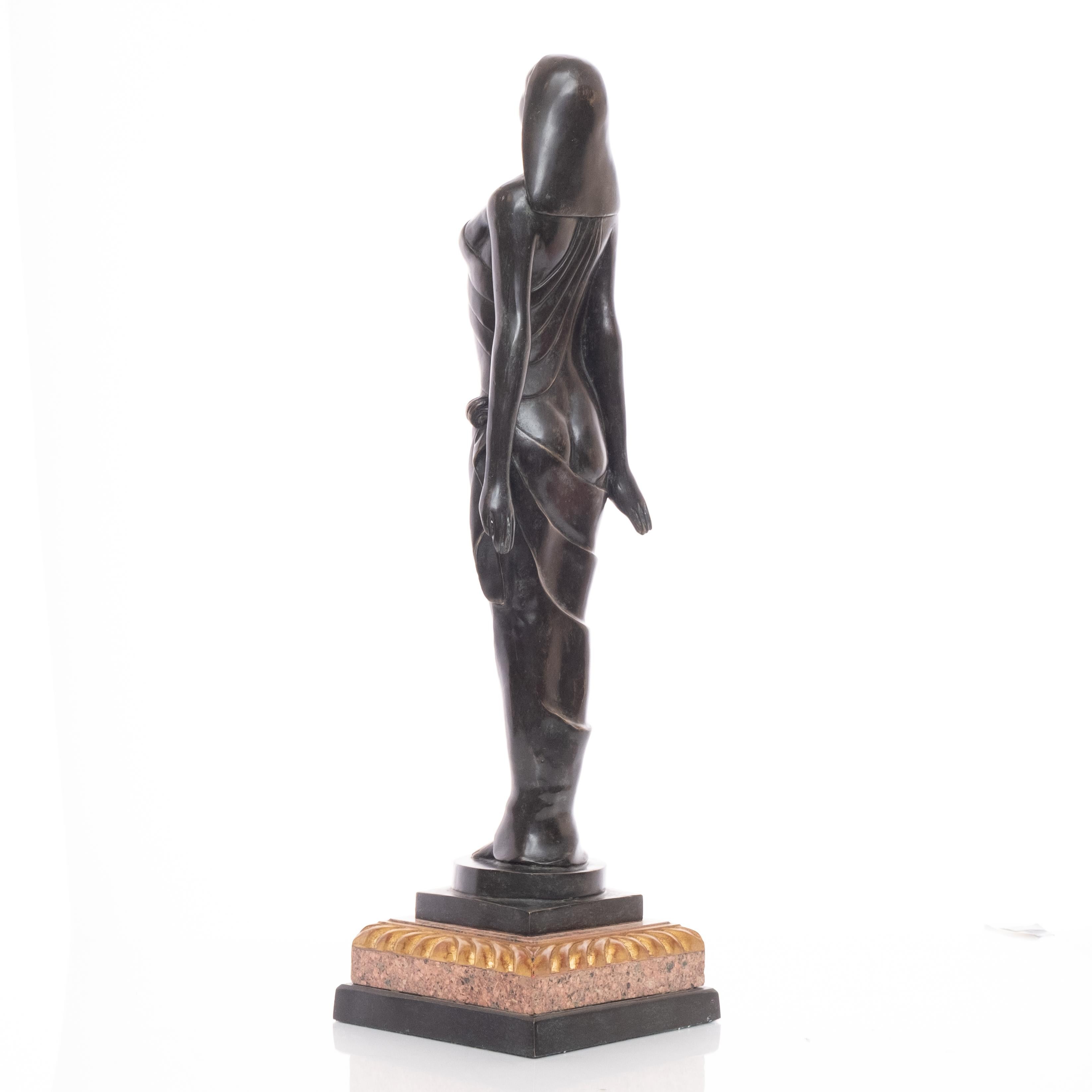 Art Deco Style Bronze Goddess In Excellent Condition In Hudson, NY