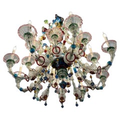 Large 27-lights Venetian Palace Chandelier in Glass, Murano, Italy, early 20th