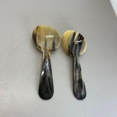 Large 27cm Horn Salad Cutlery servers set by Carl Auböck attrib., Austria, 1950s