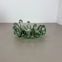 Large 2.8kg Lucid Glass "Brutalist" Bowl Element Shell Ashtray, FRANCE, 1970s