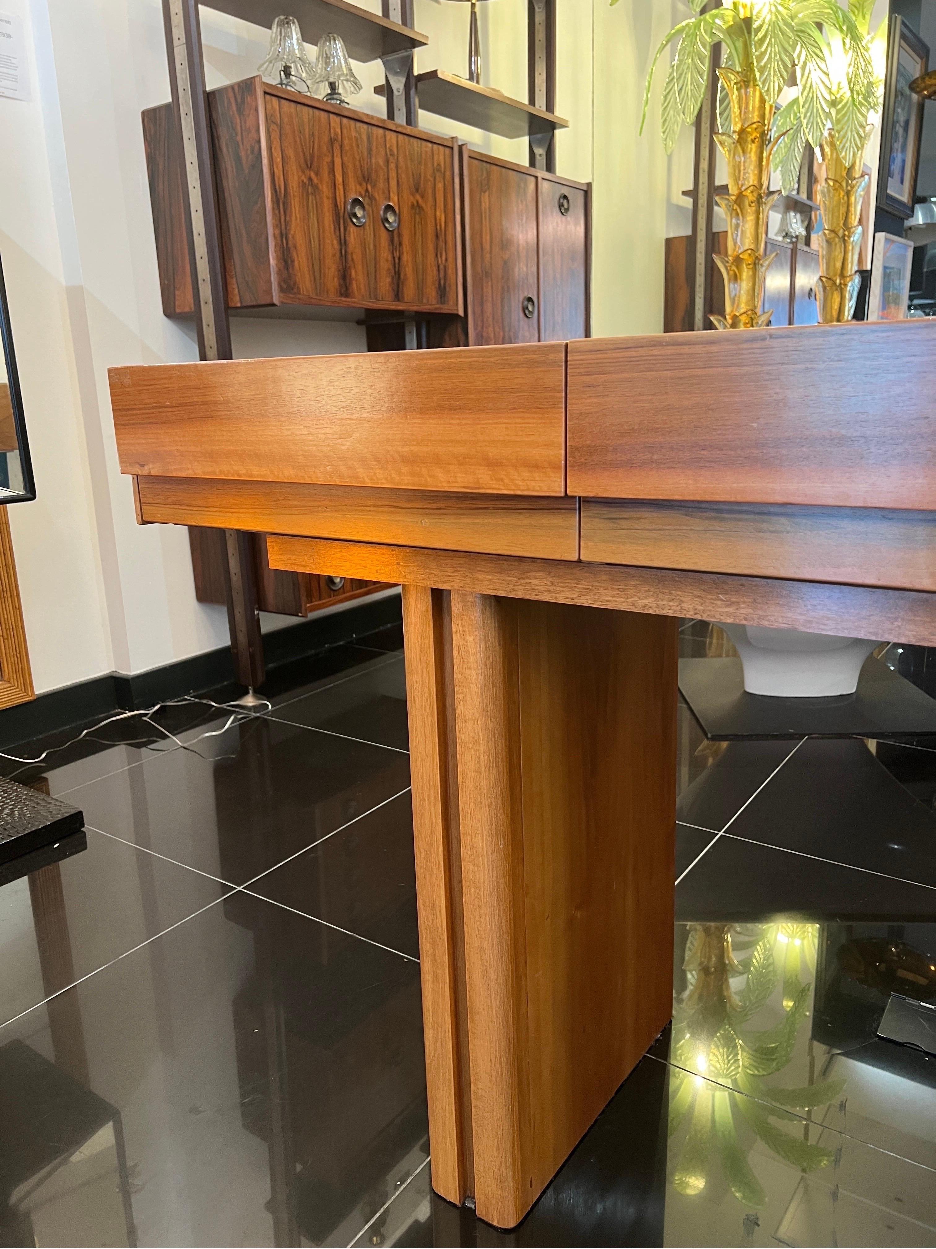 Joinery Large 3 drawers console table in fine cherrywood.  For Sale