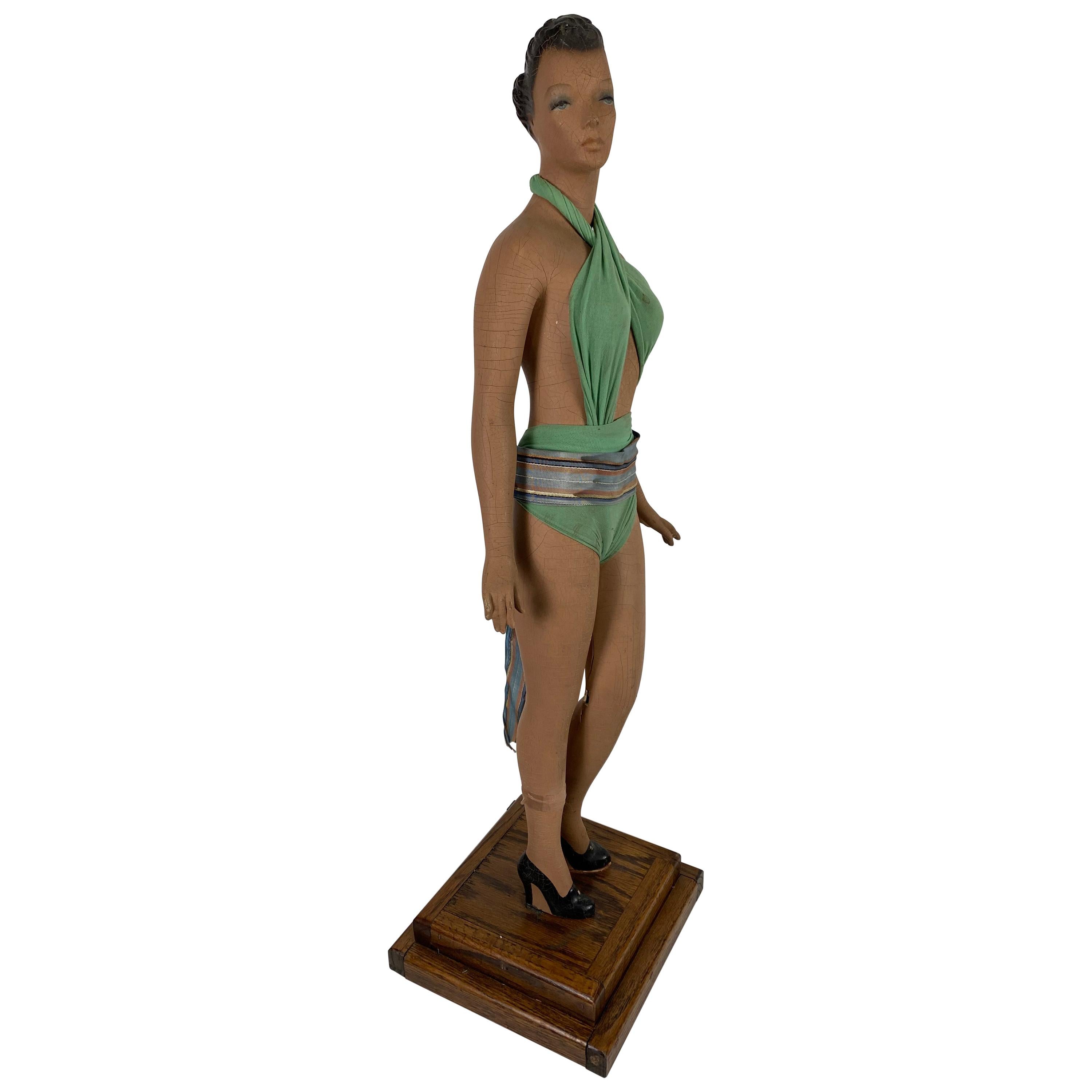 Large 30" 1930s "Bathing Beauty" Store Display / Mannequin For Sale