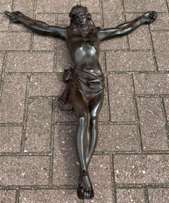 Large & Impressive Antique Bronze Corpus of Christ w. Amazing Details and Patina