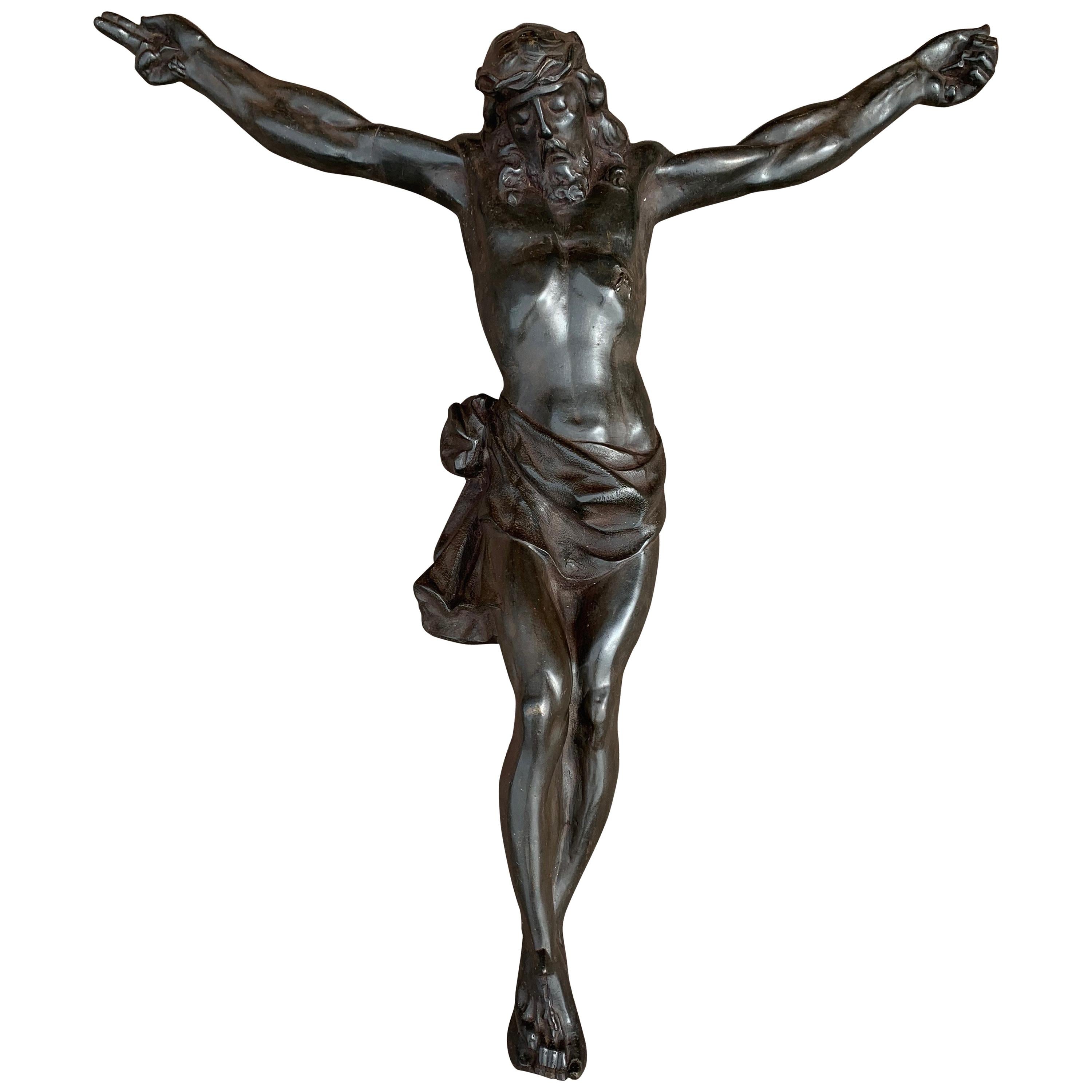 Large & Impressive Antique Bronze Corpus of Christ w. Amazing Details and Patina